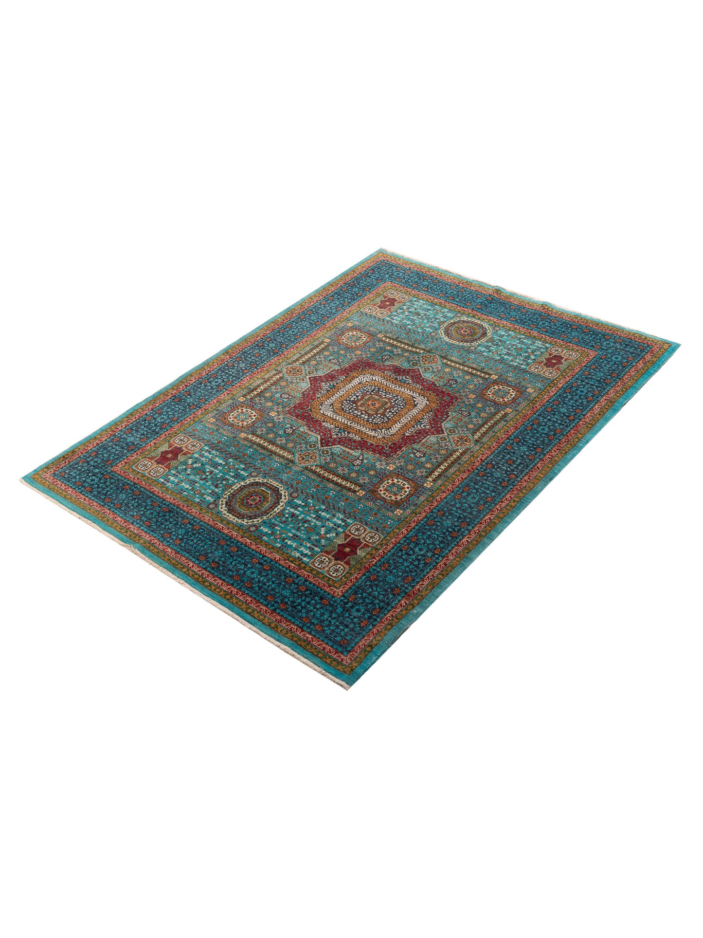 Artisan Mamluk 154726 Blue Black 5.11x8 Hand Knotted Rug