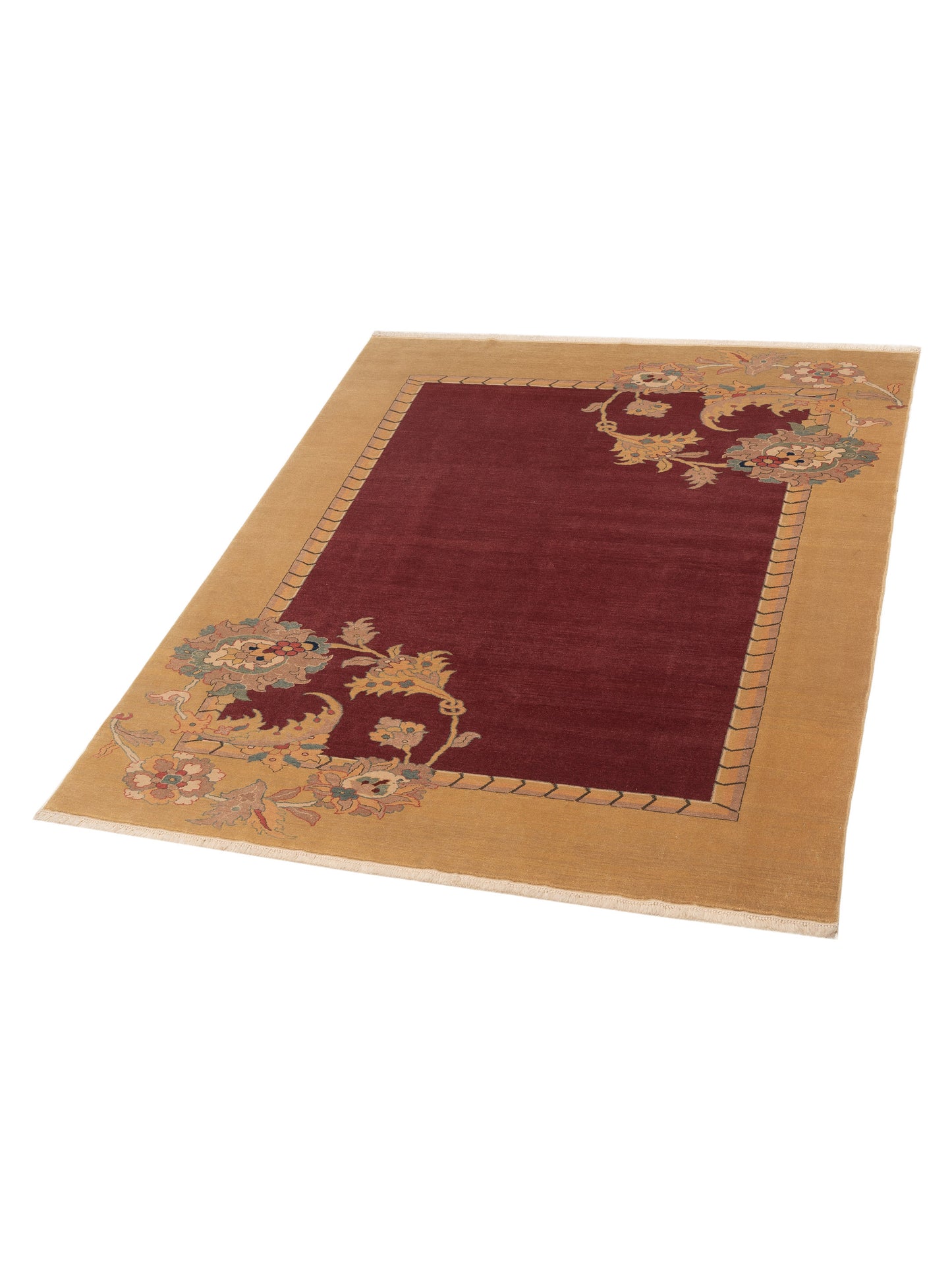 Antique Loom 117165 Burgundy Gold 6.9x8 Hand Knotted Rug