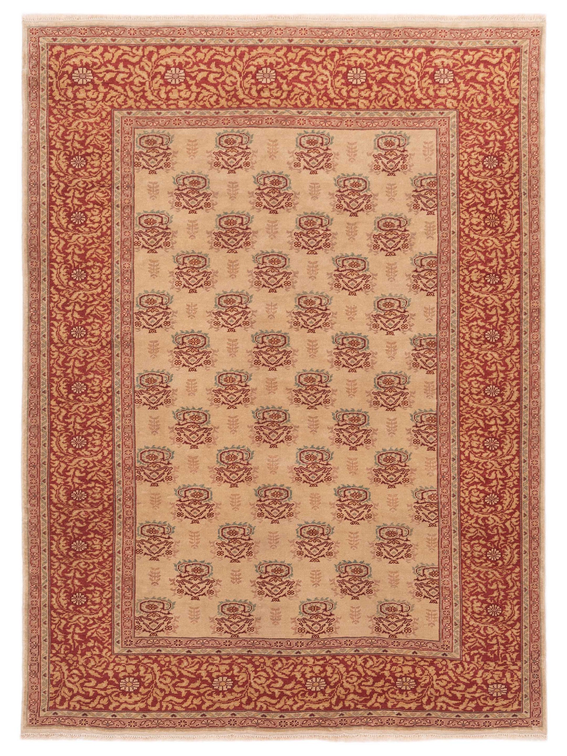 Pasha Antique Loom  Beige Rust Traditional
