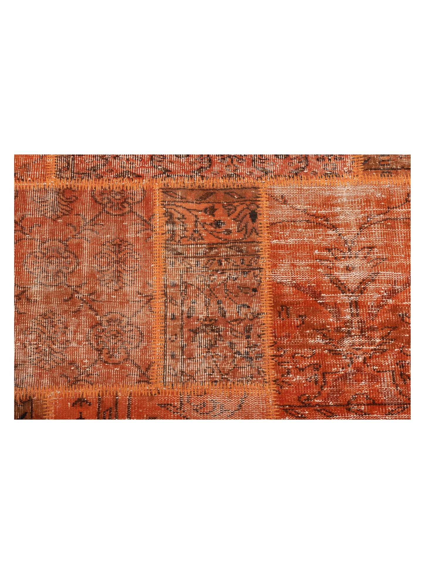 Turkish Vestige Patchwork 113265 Orange 8.2x9.10 Hand Knotted Rug