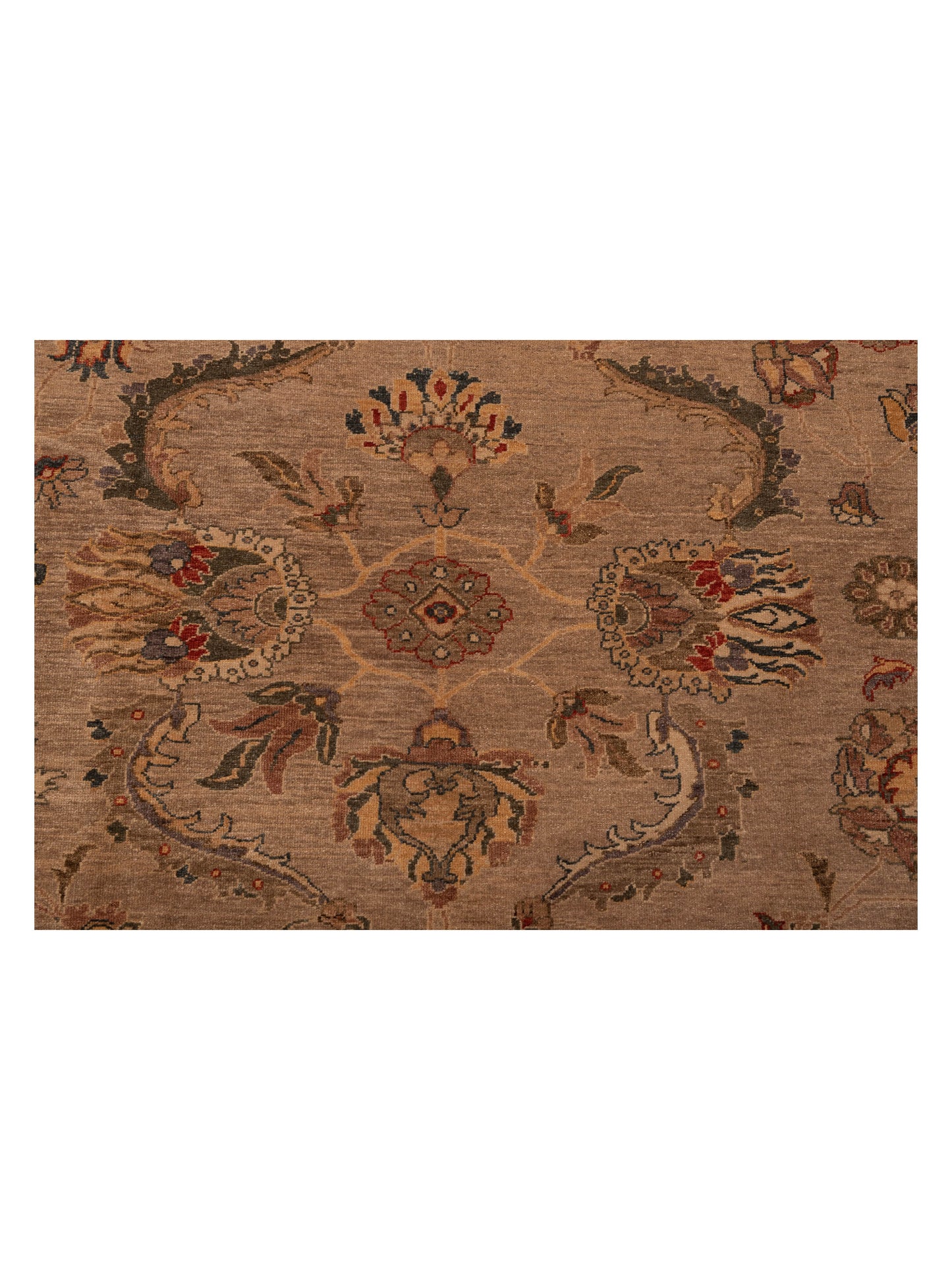 Turkish Elvan 77025 Taupe Silver 9.2x11.4 Hand Knotted Rug