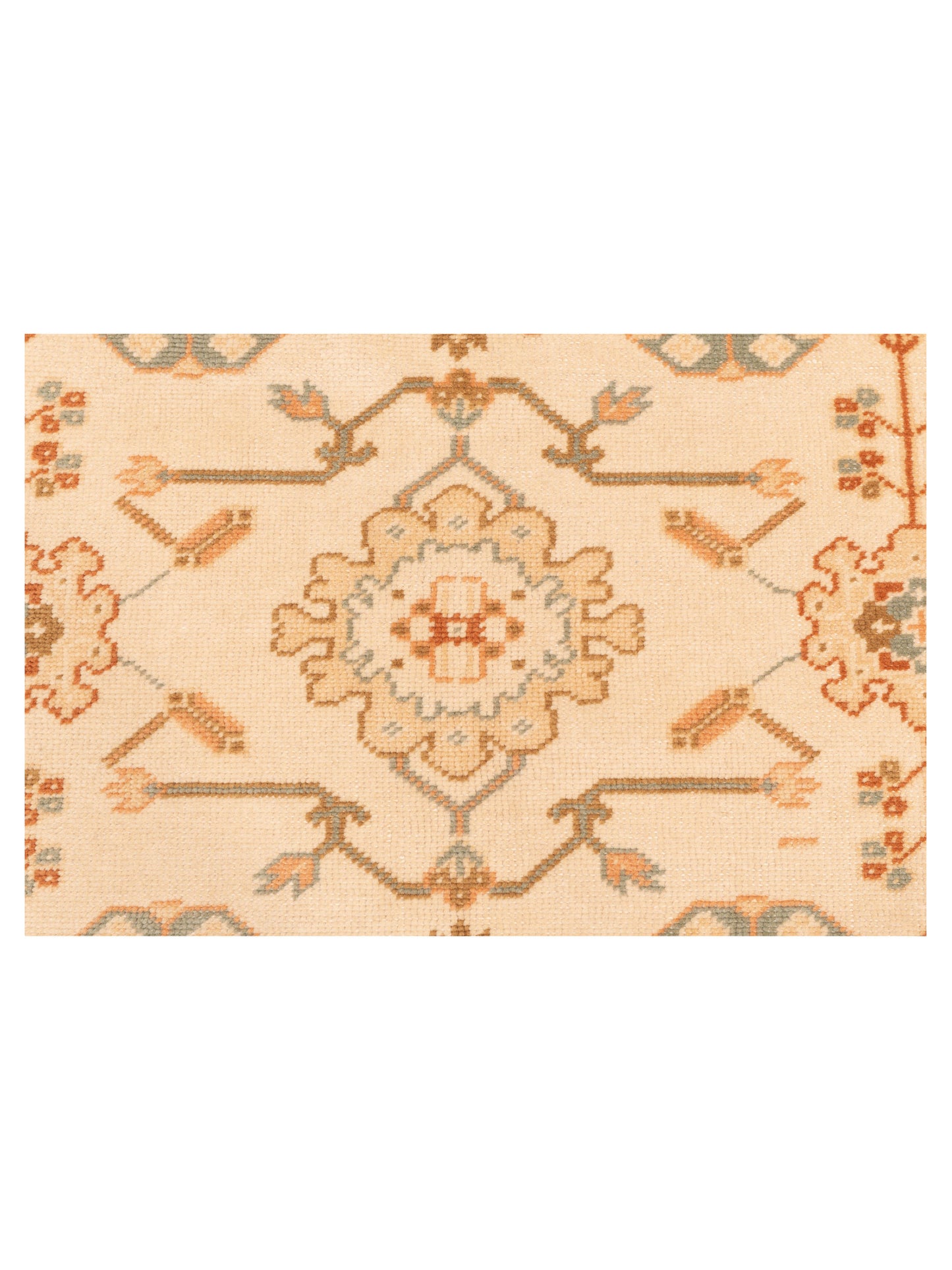 Anadol Oushak 129718 Ivory Pink 5.4x6.7 Hand Knotted Rug