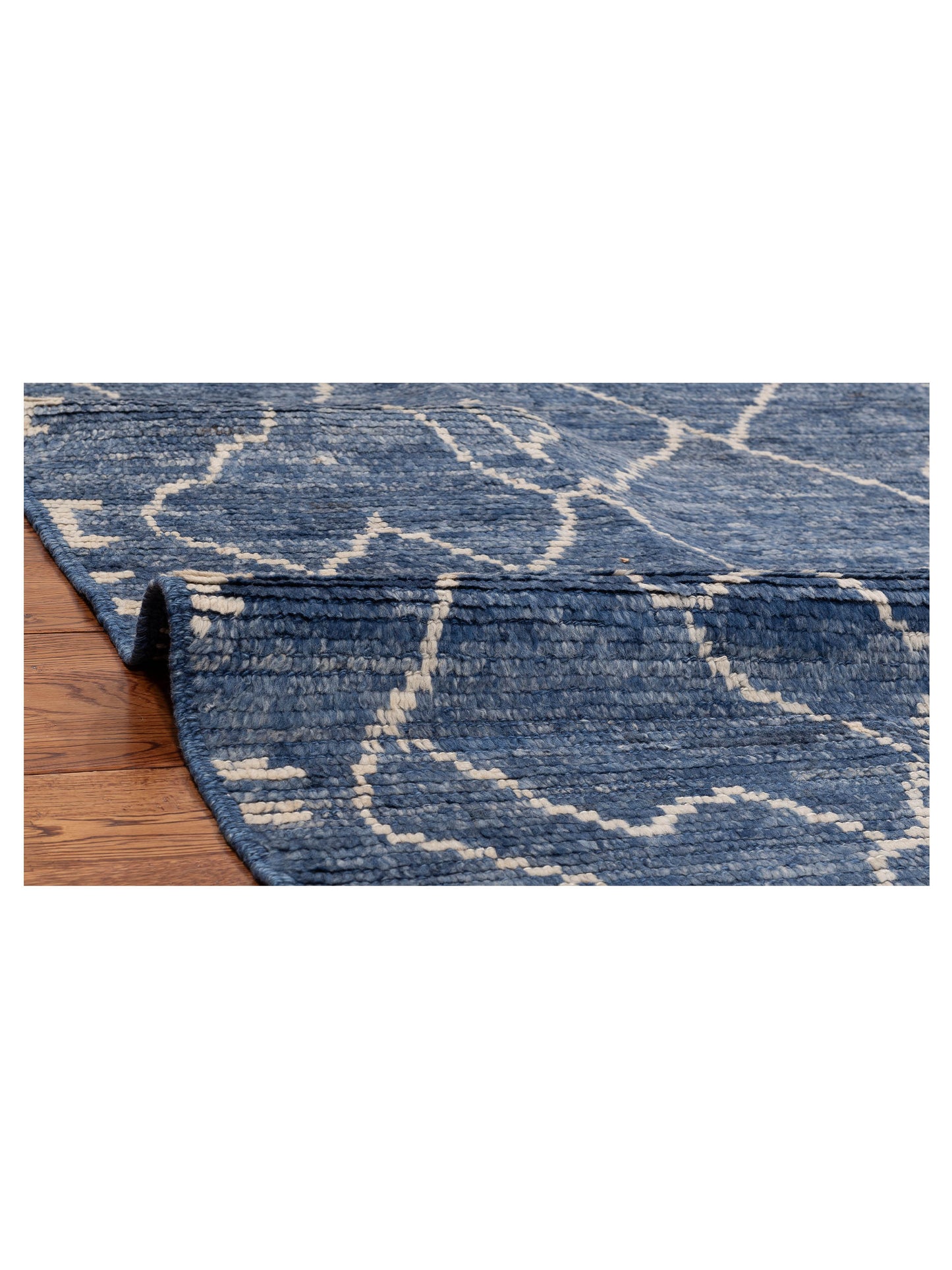 Berber Aspendos Blue Ivory 6.9x9.3 Hand Knotted Rug