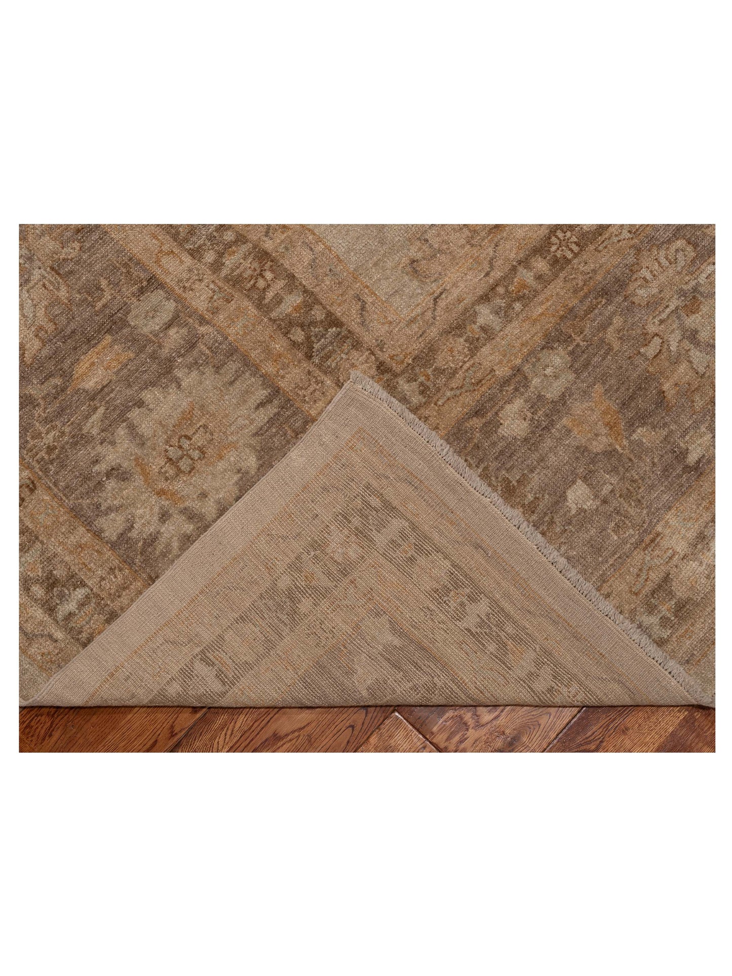 Angora Oushak 126676 Silver Brown 15x19.7 Hand Knotted Rug