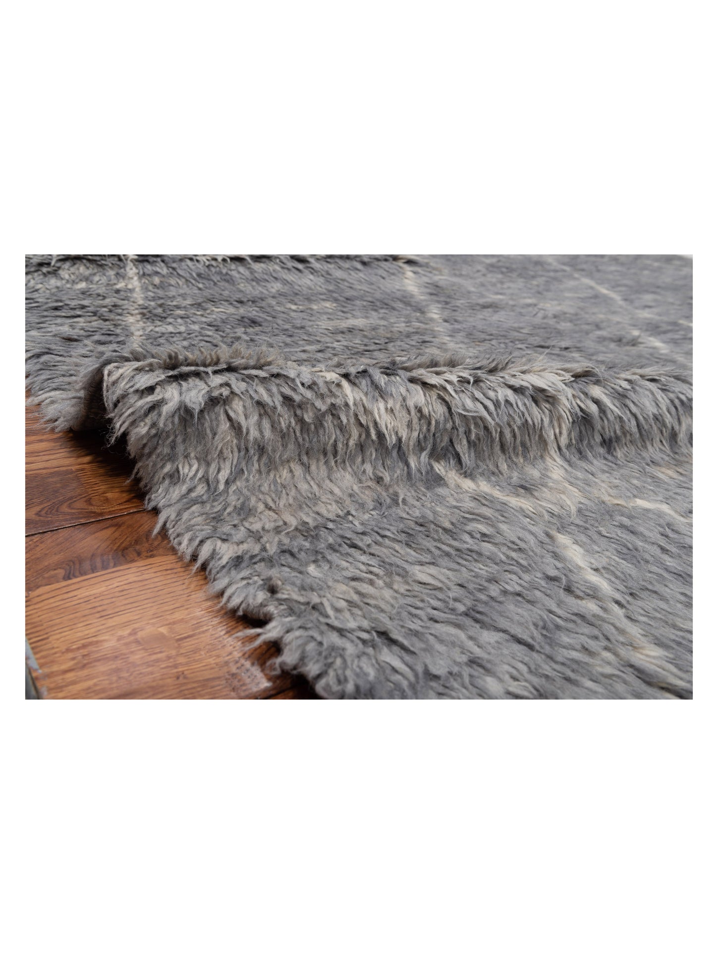 Berber Efes Gray Ivory 7.10x10.8 Hand Knotted Rug