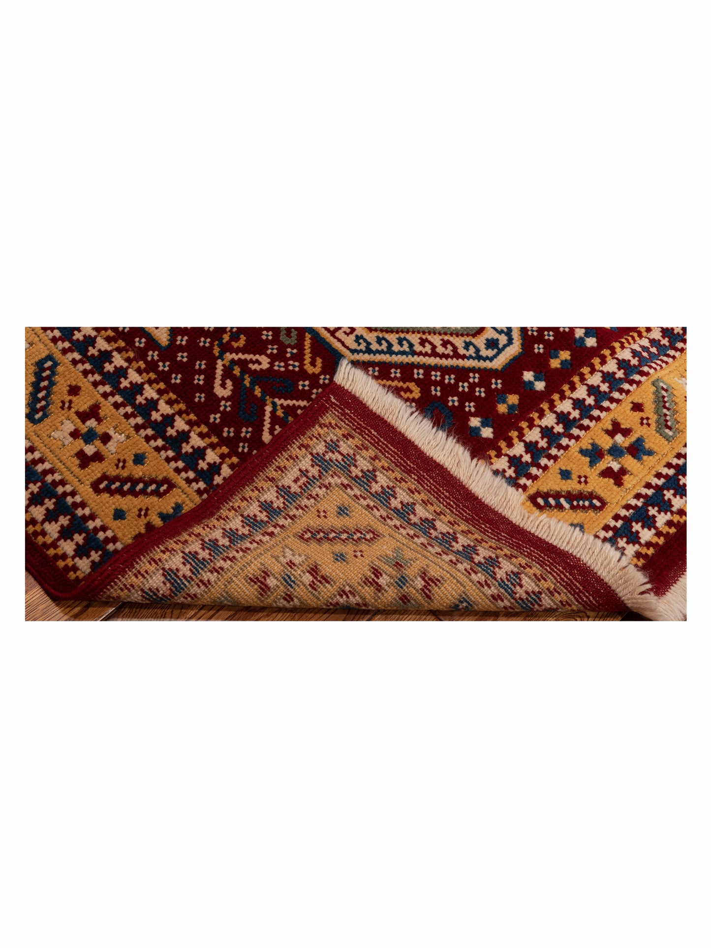 Turkish Shirwan 129685 Red Gold 4.2x6.1 Hand Knotted Rug