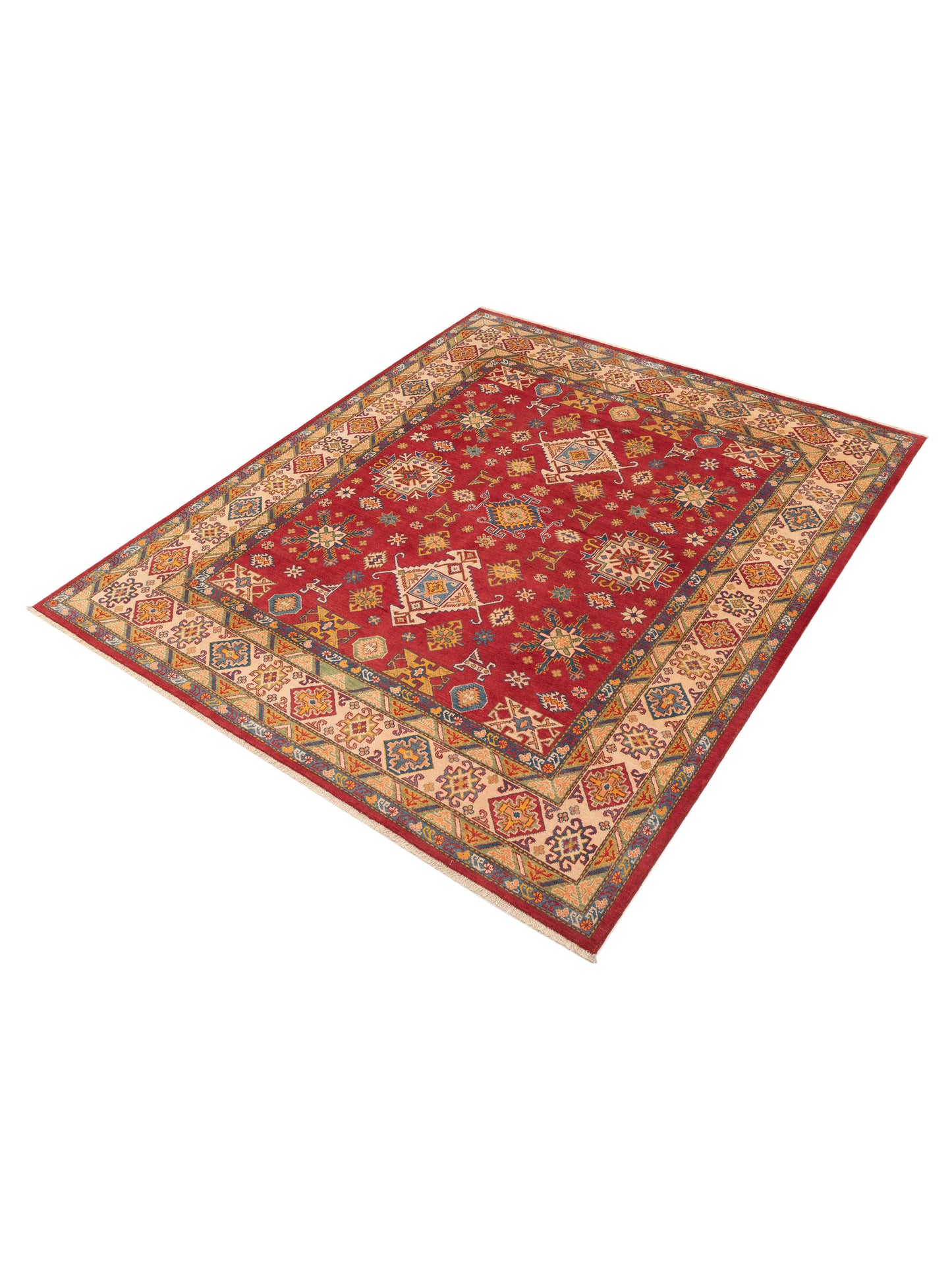 Kazak 151926 Red Ivory 8.2x9.10 Hand Knotted Rug
