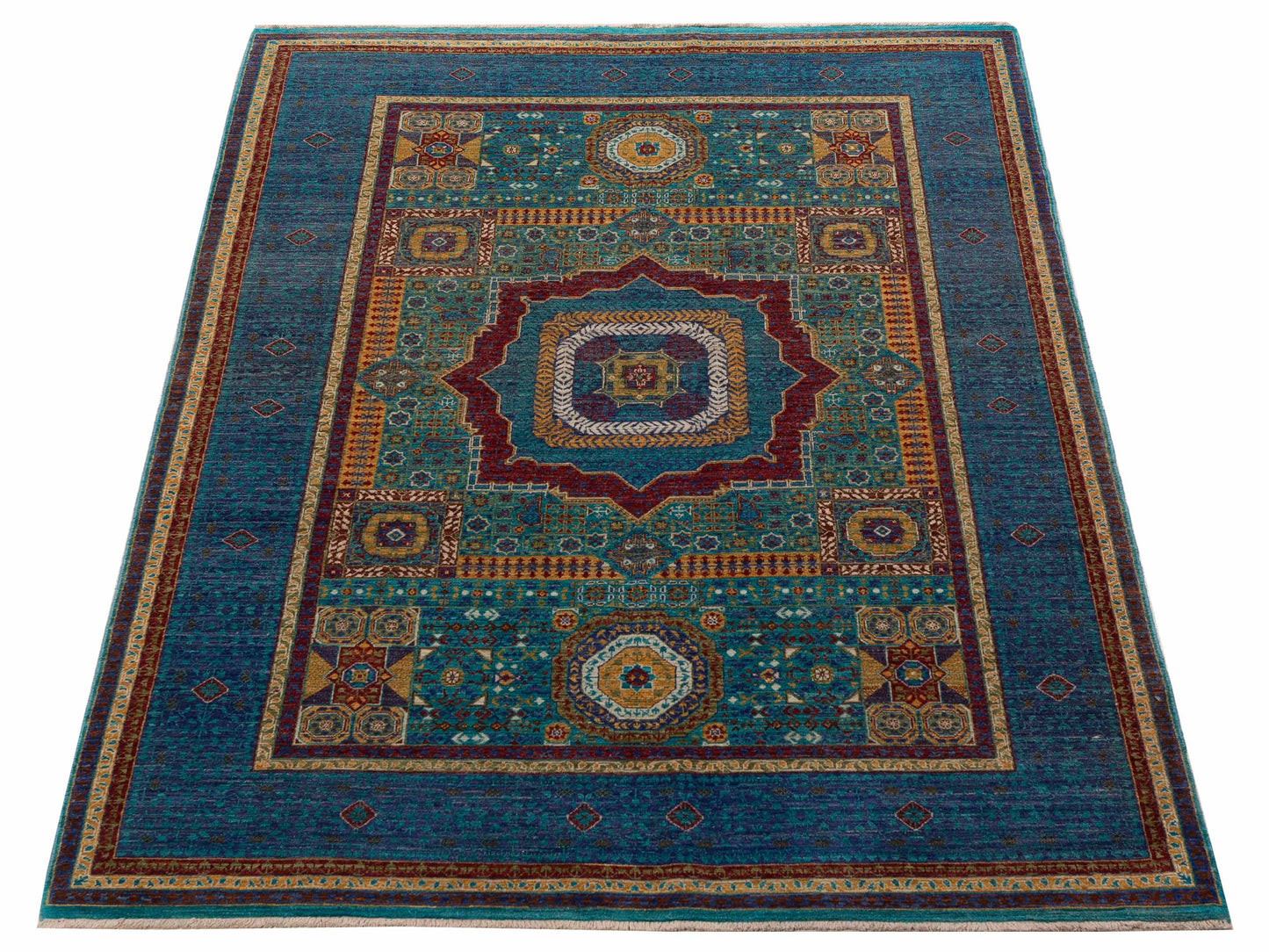 Artisan Mamluk 154788 Blue Blue 5.9x8.1 Hand Knotted Rug