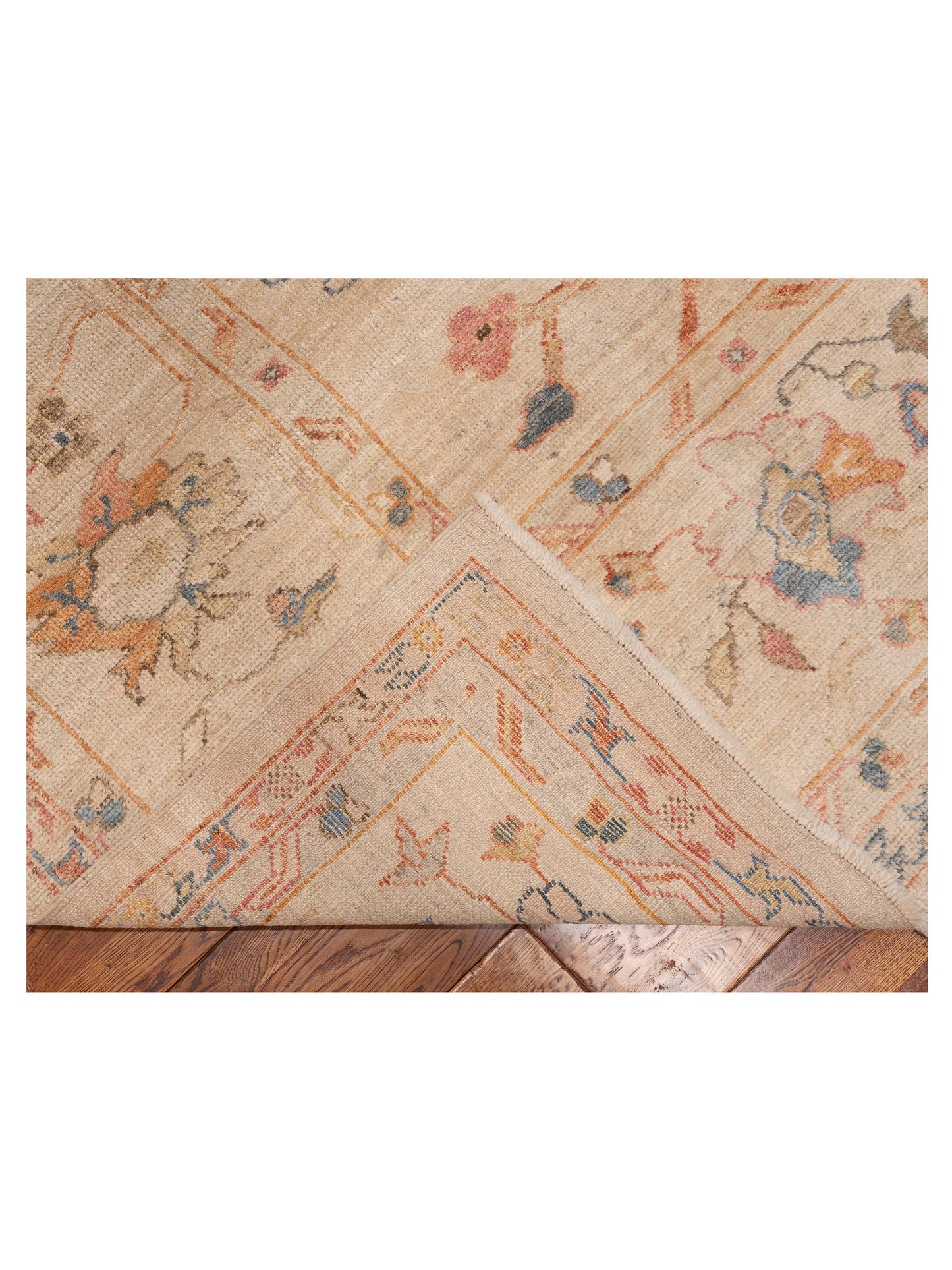 Angora Oushak 134556 Ivory Ivory 12.1x16.5 Hand Knotted Rug