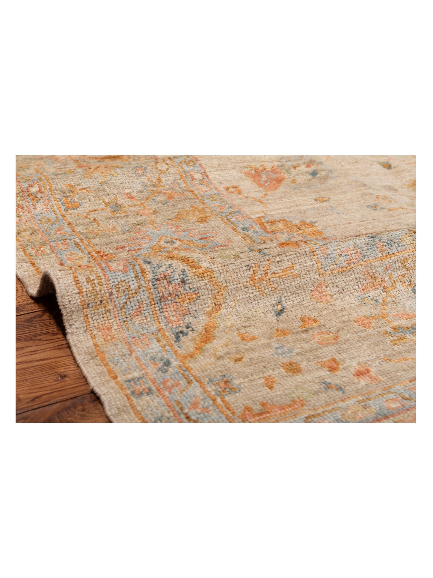 Angora Oushak 149785 Ivory Silver 8.3x9.9 Hand Knotted Rug