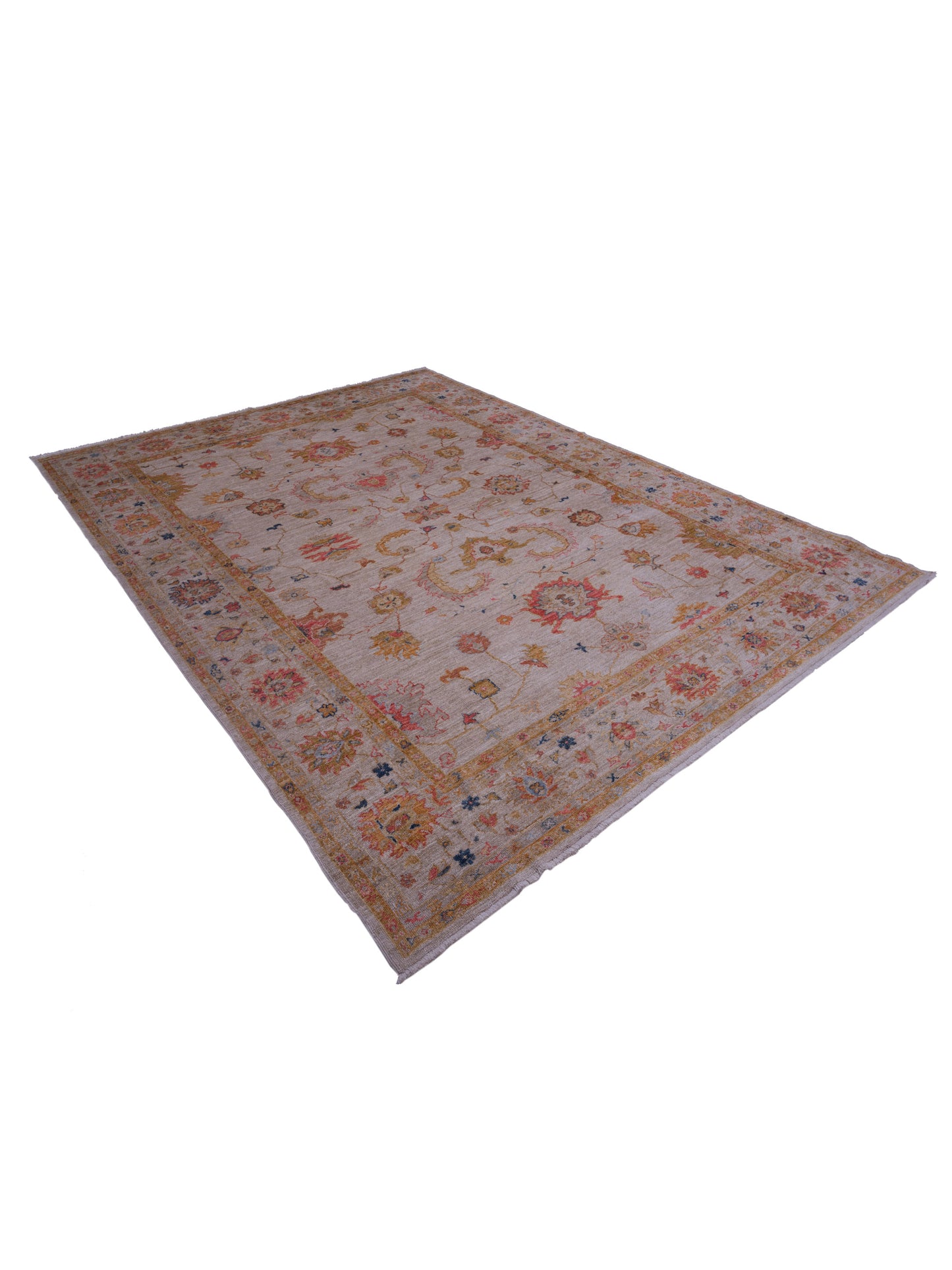 Angora Oushak 146458 Ivory Ivory 10.2x13.5 Hand Knotted Rug