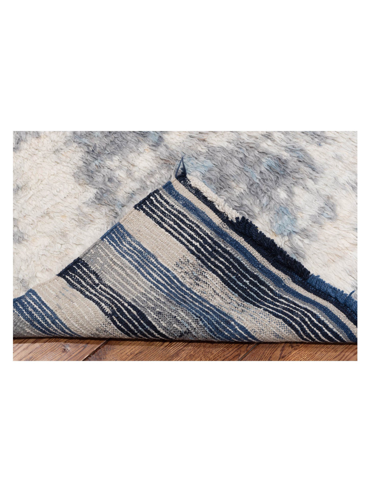 Atlas 127582 Ivory Dark Blue 8.3x10.2 Hand Knotted Rug