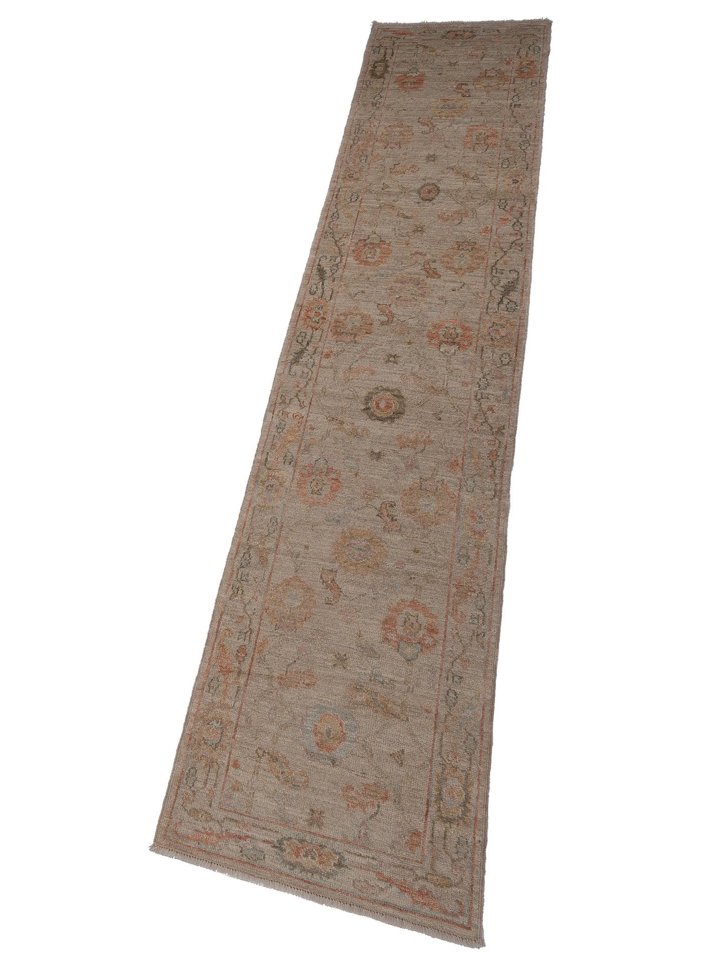 Angora Oushak 148043 Ivory Ivory 2.9x13.8 Hand Knotted Rug