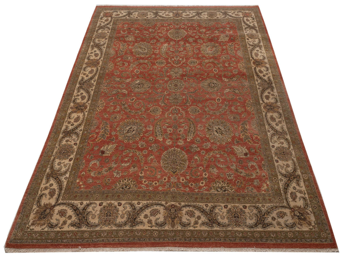 Haji Jalili 111268 Rust Ivory 8x11.2 Hand Knotted Rug