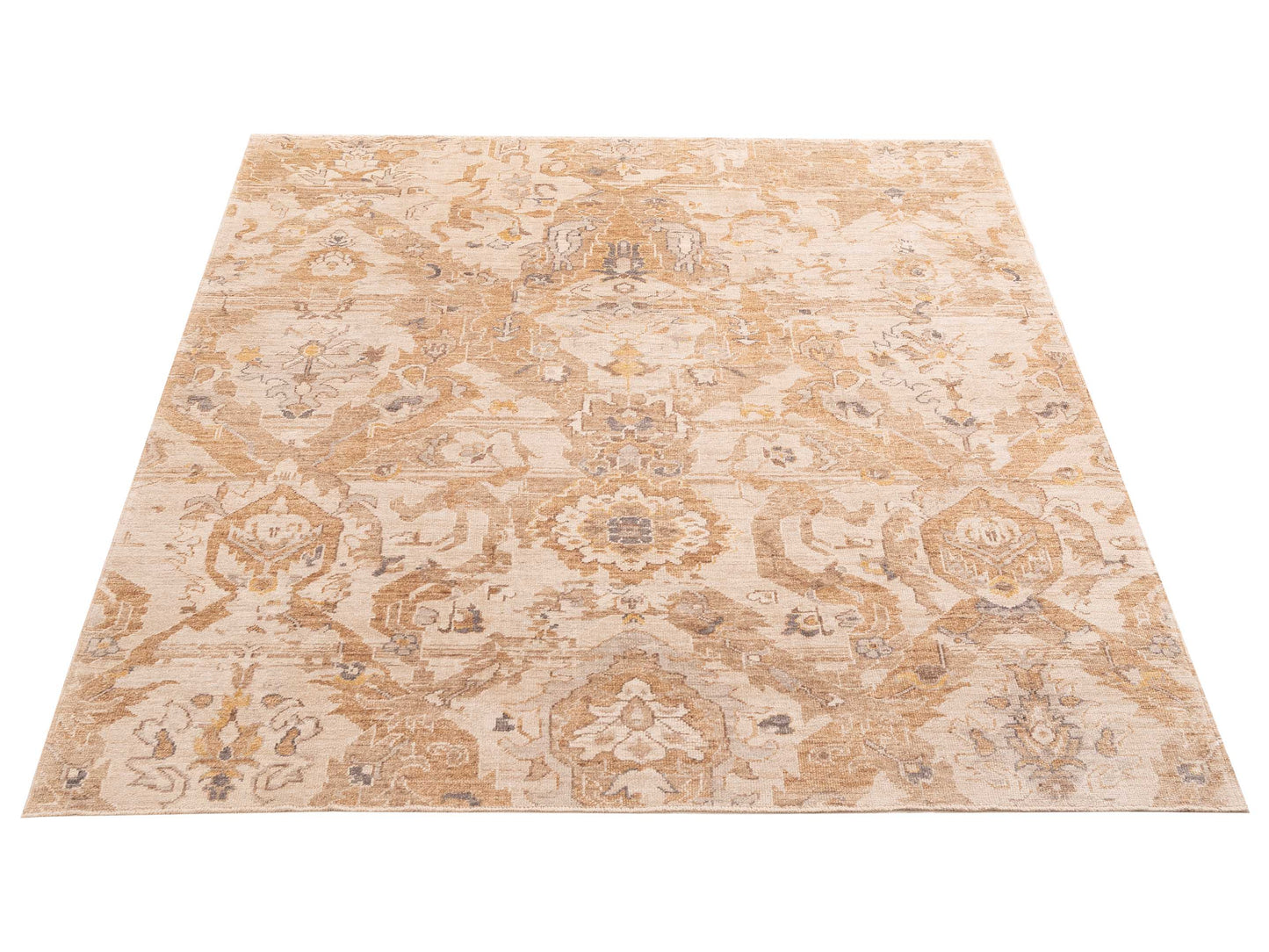 Angora Oushak 156281 Gold Beige 8.8x9.9 Hand Knotted Rug