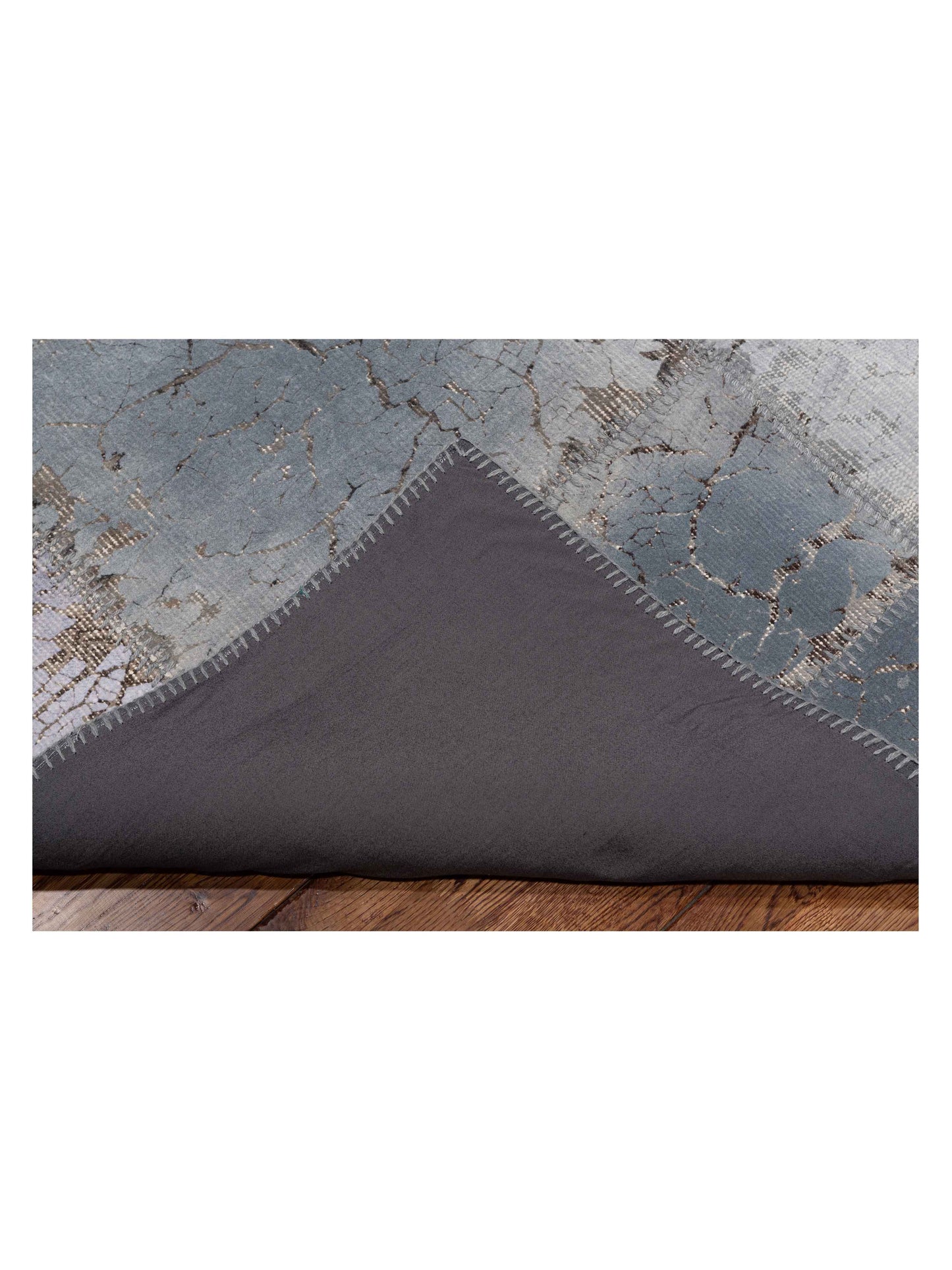 Turkish Vestige Patchwork 142785 Gray 8.3x9.10 Hand Knotted Rug