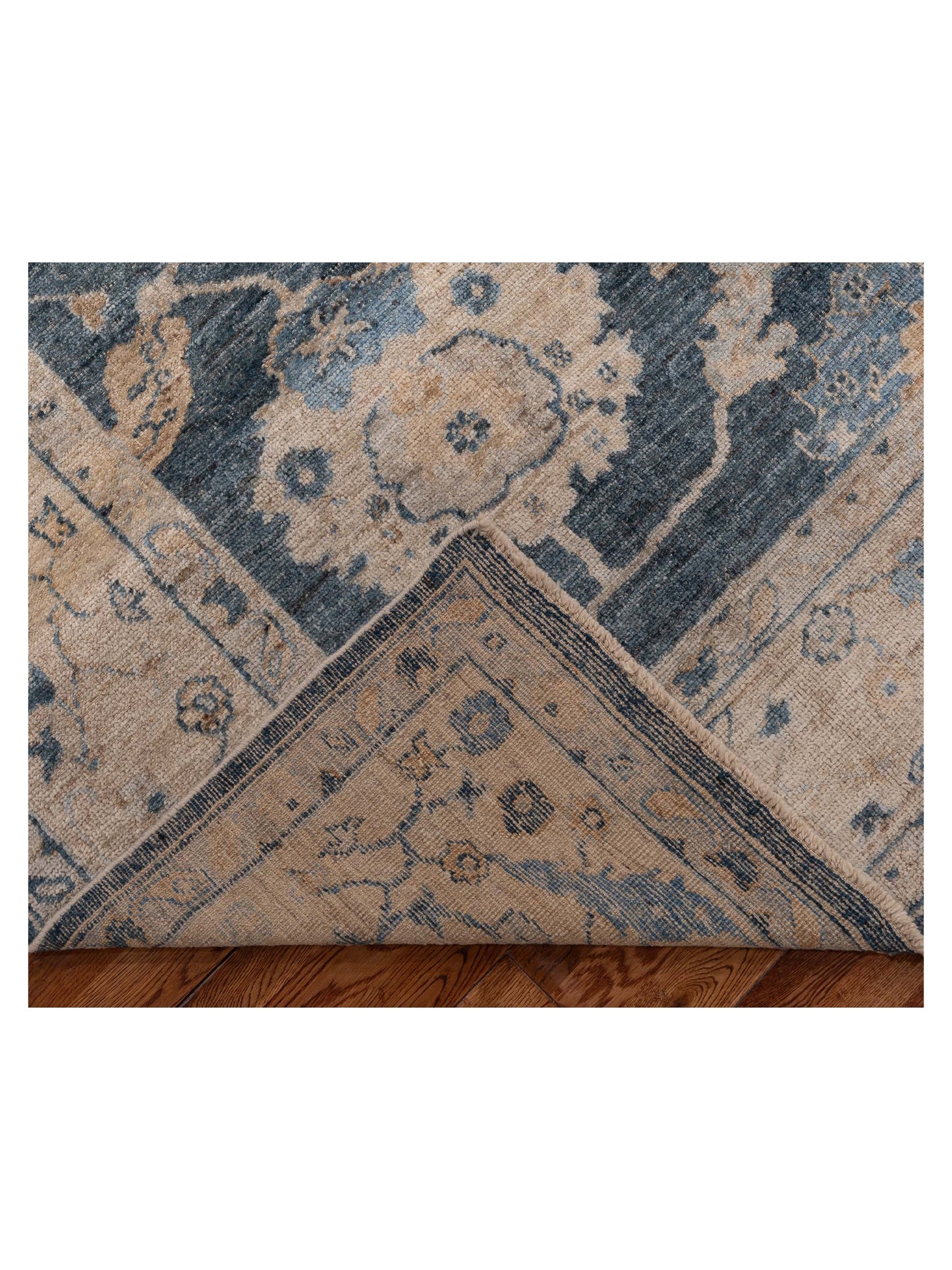 Angora Oushak 154265 Blue Ivory 8x9.8 Hand Knotted Rug