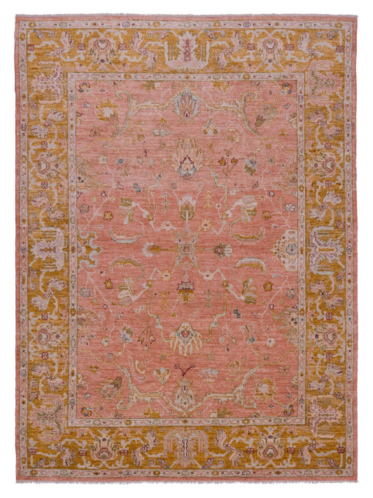 Anadol Angora Oushak  Pink Mustard Traditional