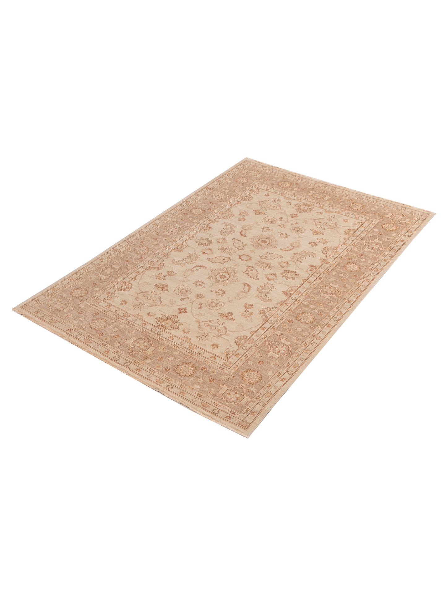 Laila 113143 Ivory Brown 5.10x8.8 Hand Knotted Rug
