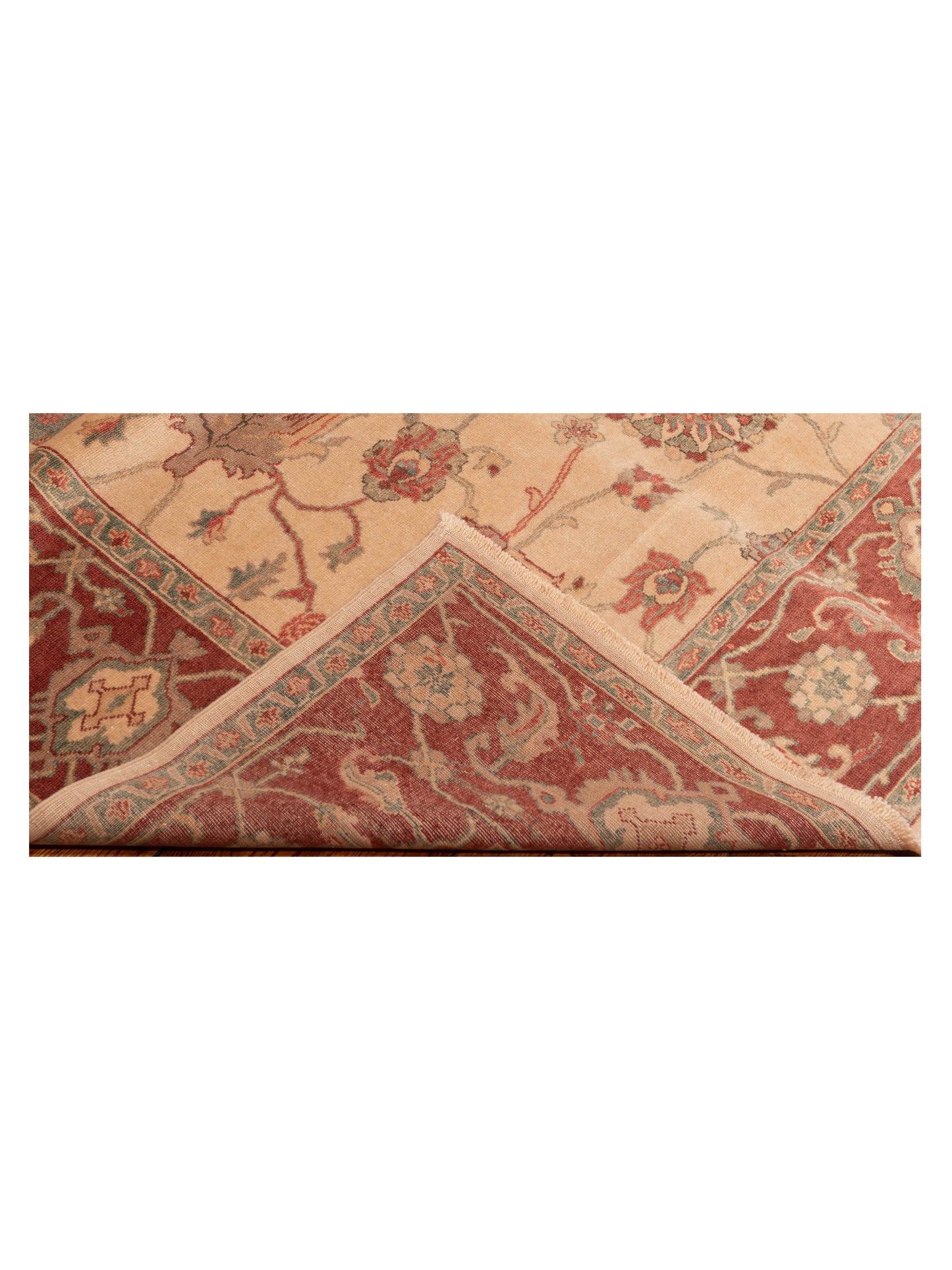Antique Loom 105095 Beige Burgundy 6.10x9.9 Hand Knotted Rug