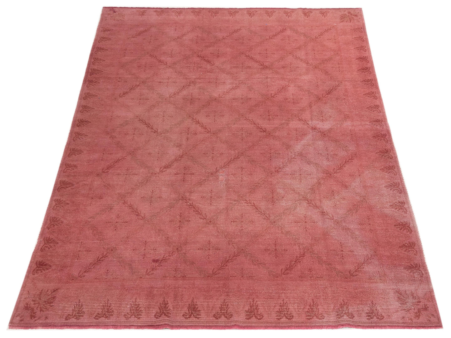 Vintage 107394 Pink 9.2x11.10 Hand Knotted Rug