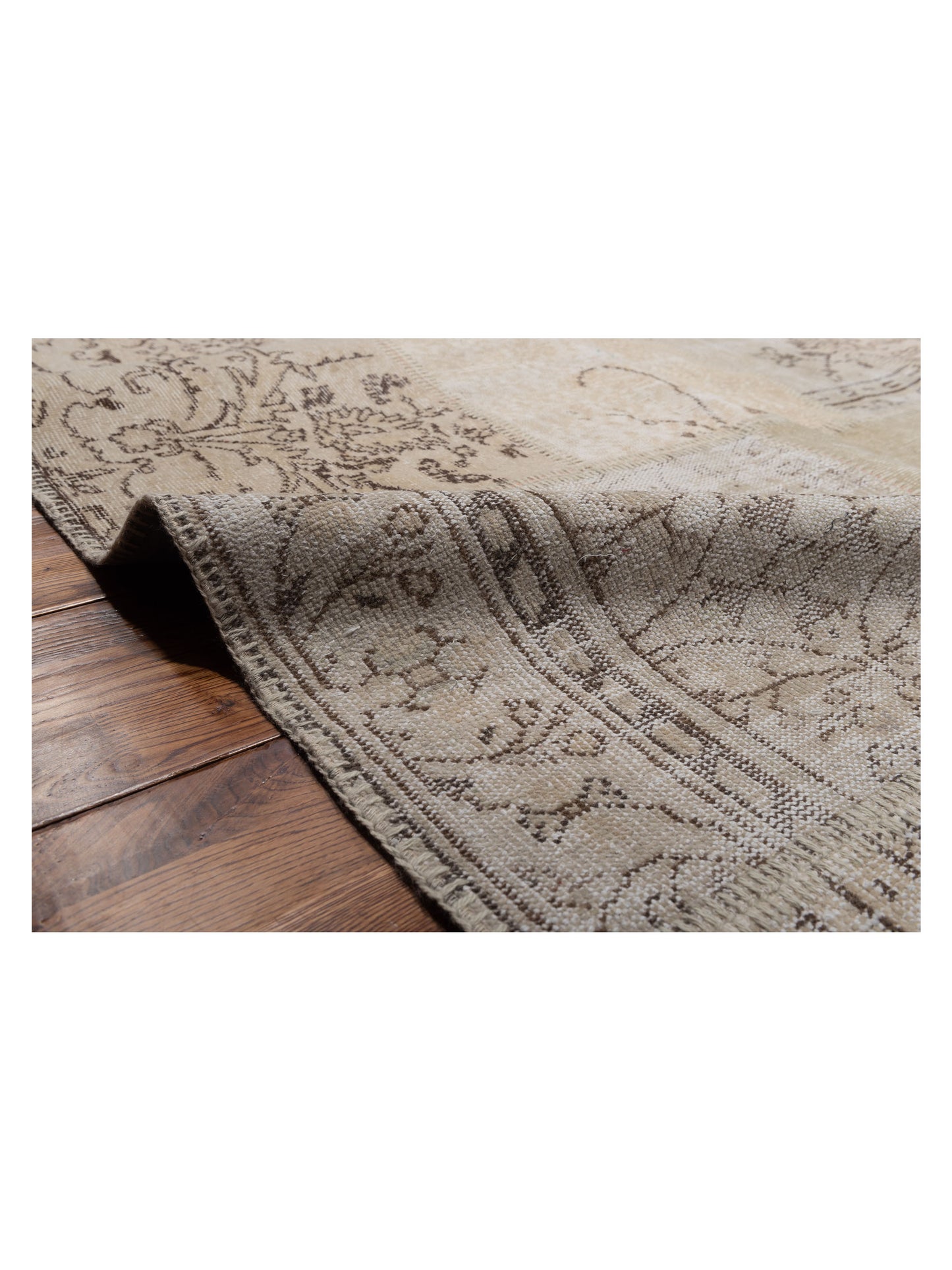 Turkish Vestige Patchwork 123800 Beige 12x15 Hand Knotted Rug