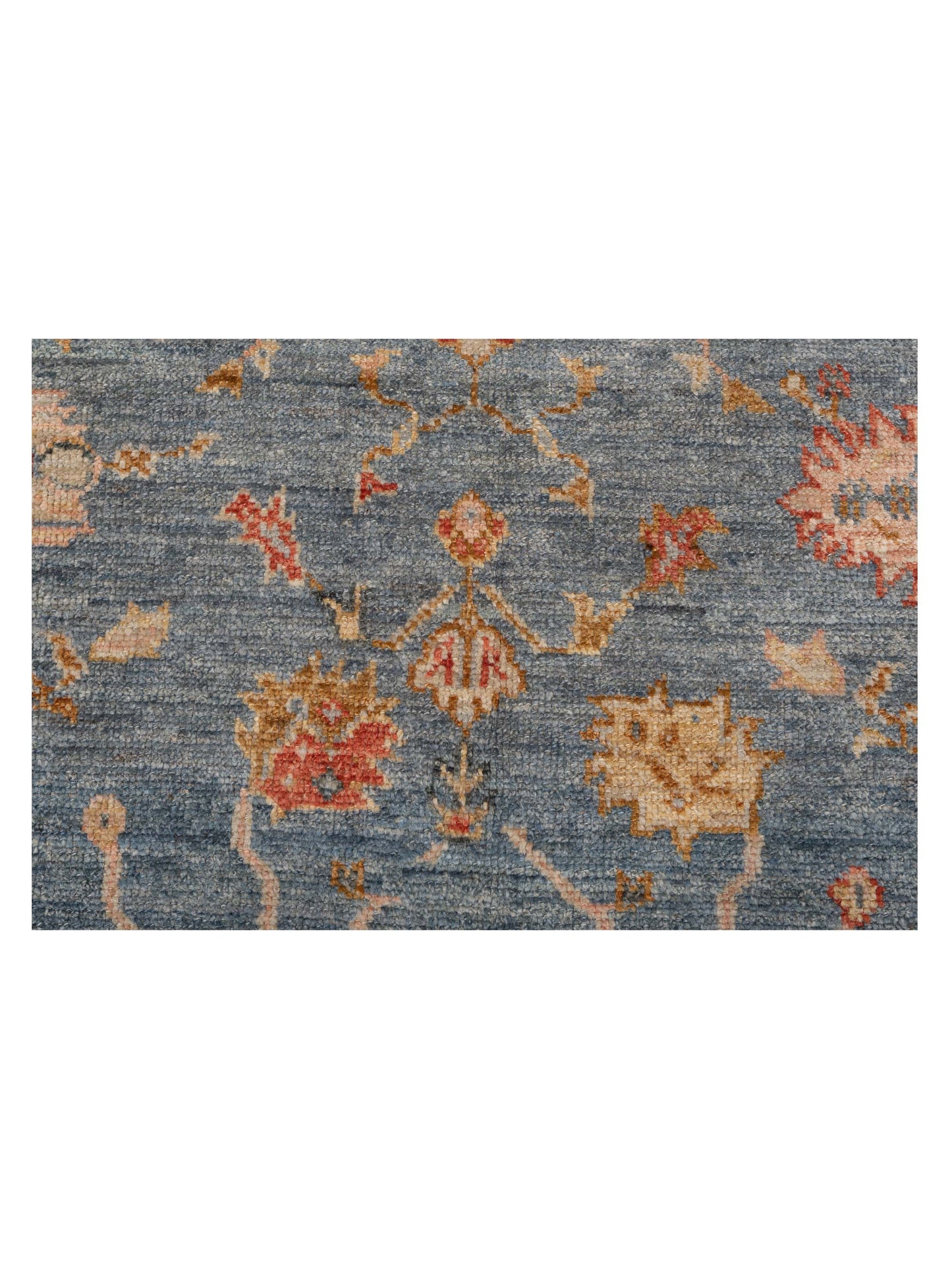 Angora Oushak 144638 Blue Brown 6.2x14.6 Hand Knotted Rug