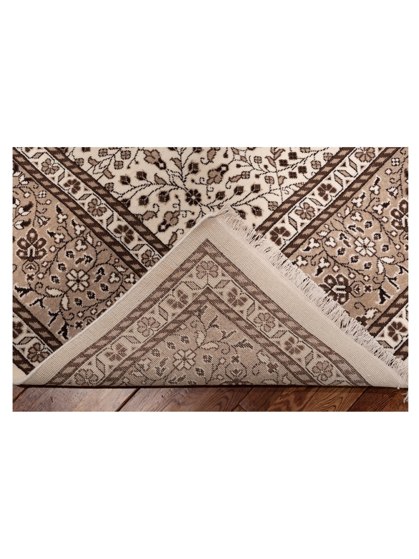 Kayseri 152964 Ivory Brown 9.10x13 Hand Knotted Rug