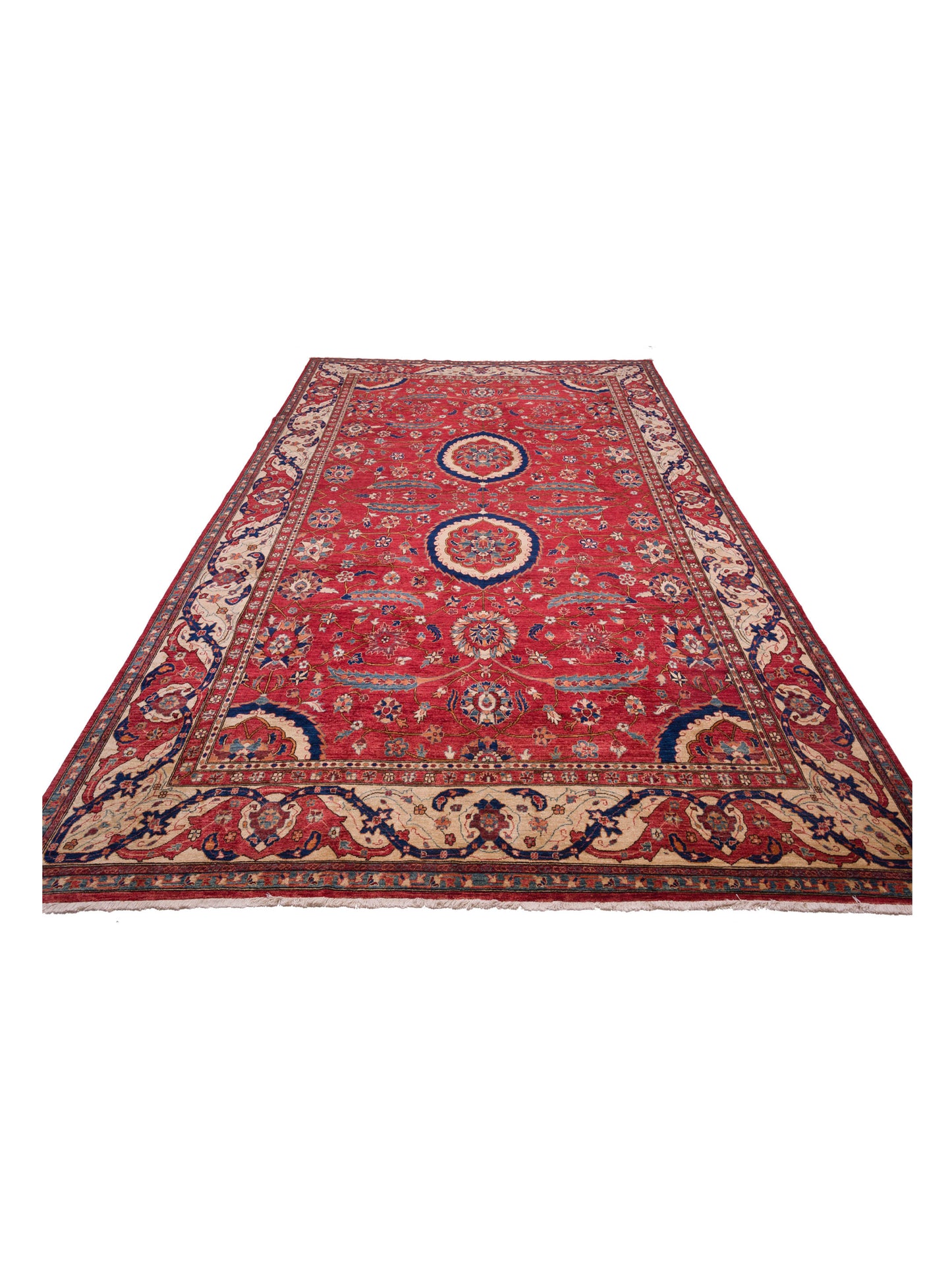 Antique Loom 127670 Red Ivory 11x17.9 Hand Knotted Rug