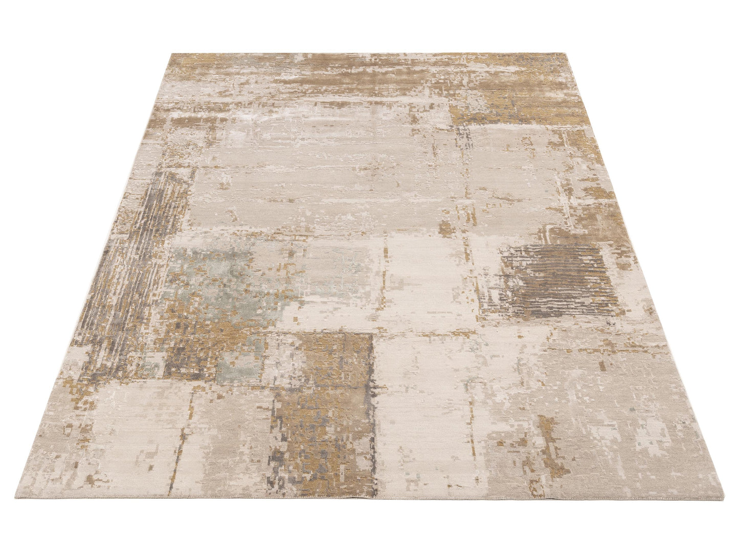 Tibetino 152941 Ivory Light Brown 7.11x10 Hand Knotted Rug