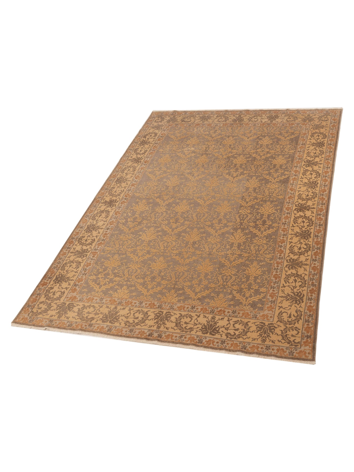 Vintage 107496 Silver 4.10x6.2 Hand Knotted Rug