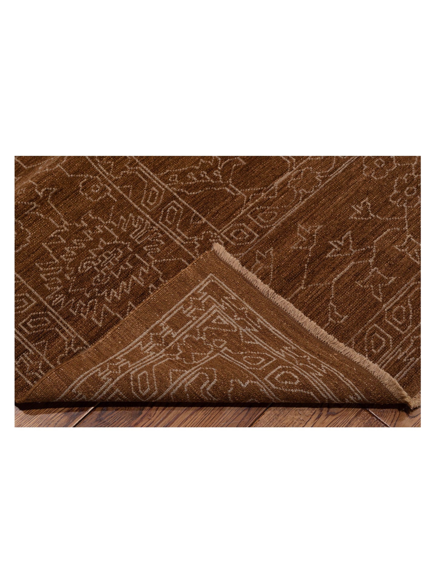Defne Ruby Brown Silver 8.2x9.11 Hand Knotted Rug
