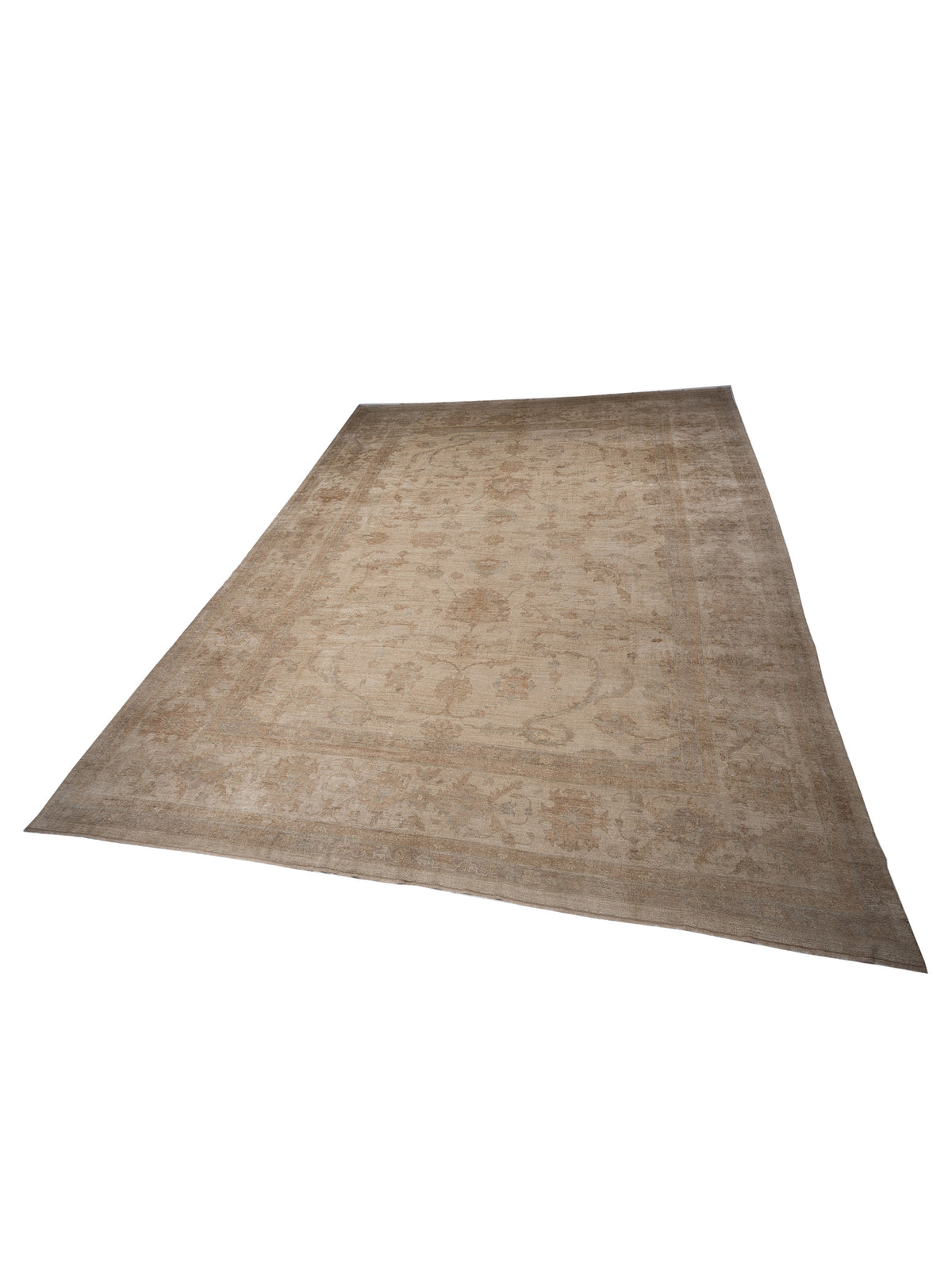Angora Oushak 114012 Beige Beige 15.6x19.8 Hand Knotted Rug