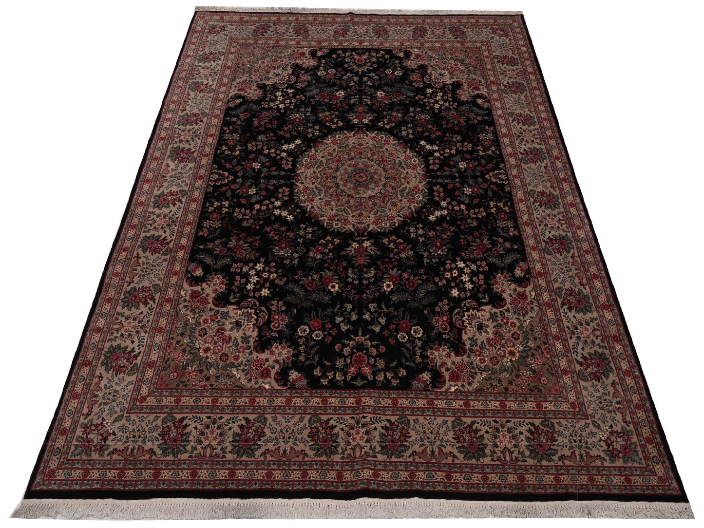 Magnolia 104661 Black Beige 7.8x10.1 Hand Knotted Rug