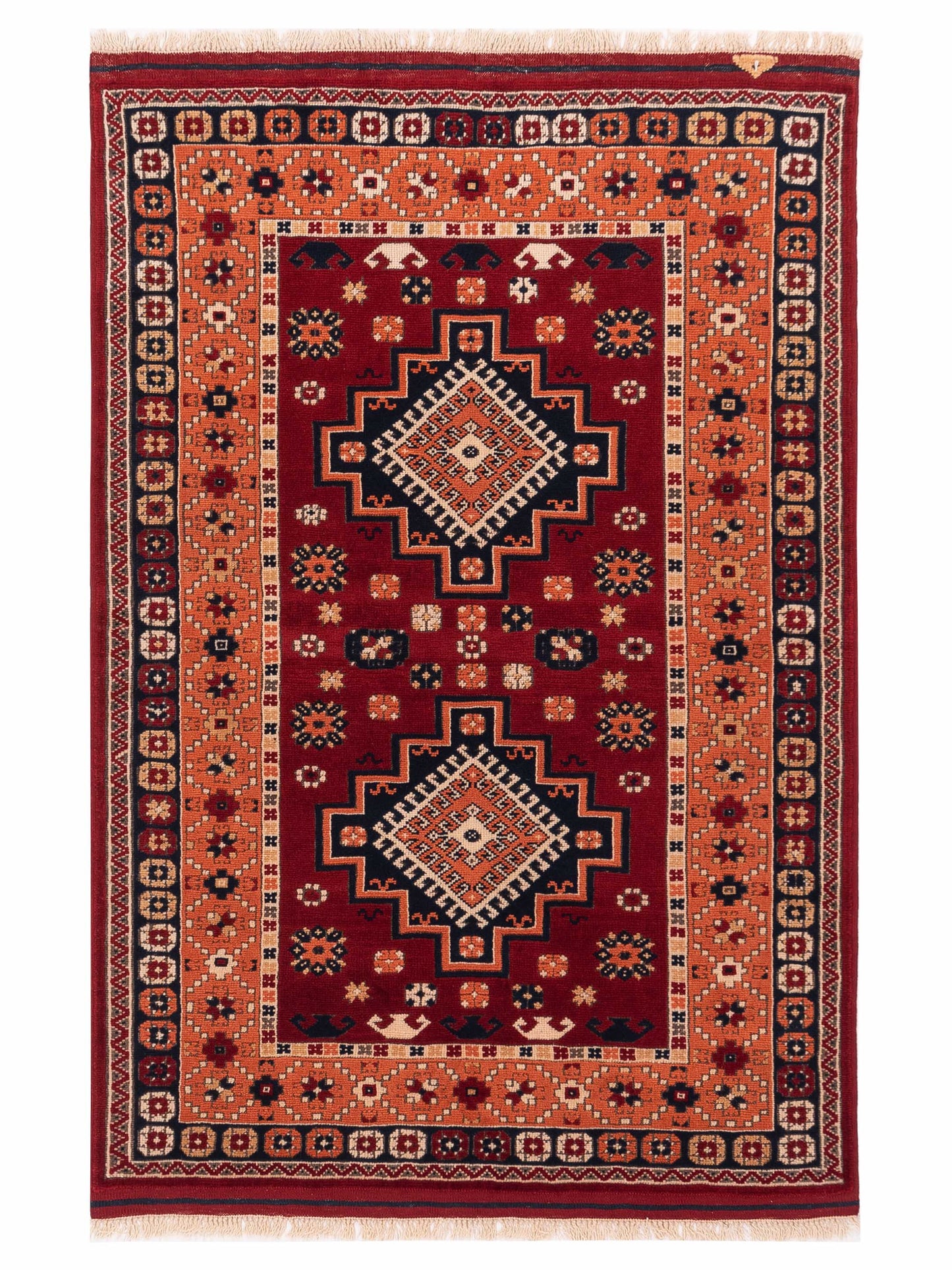 Pasha Turkish Shirwan  Red Orange Traditional