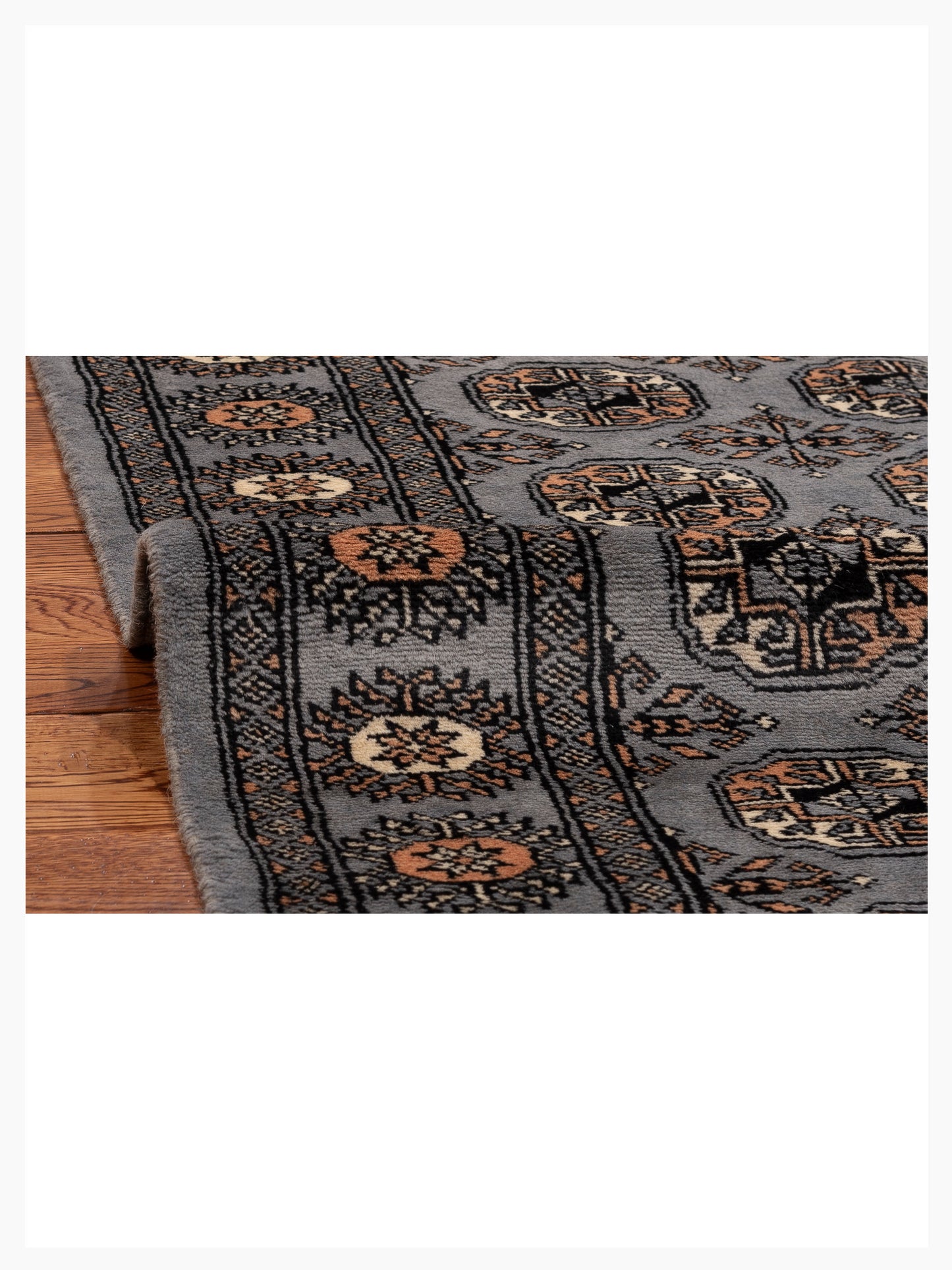 Bokhara 153474 Gray Gray 2.6x15.8 Hand Knotted Rug