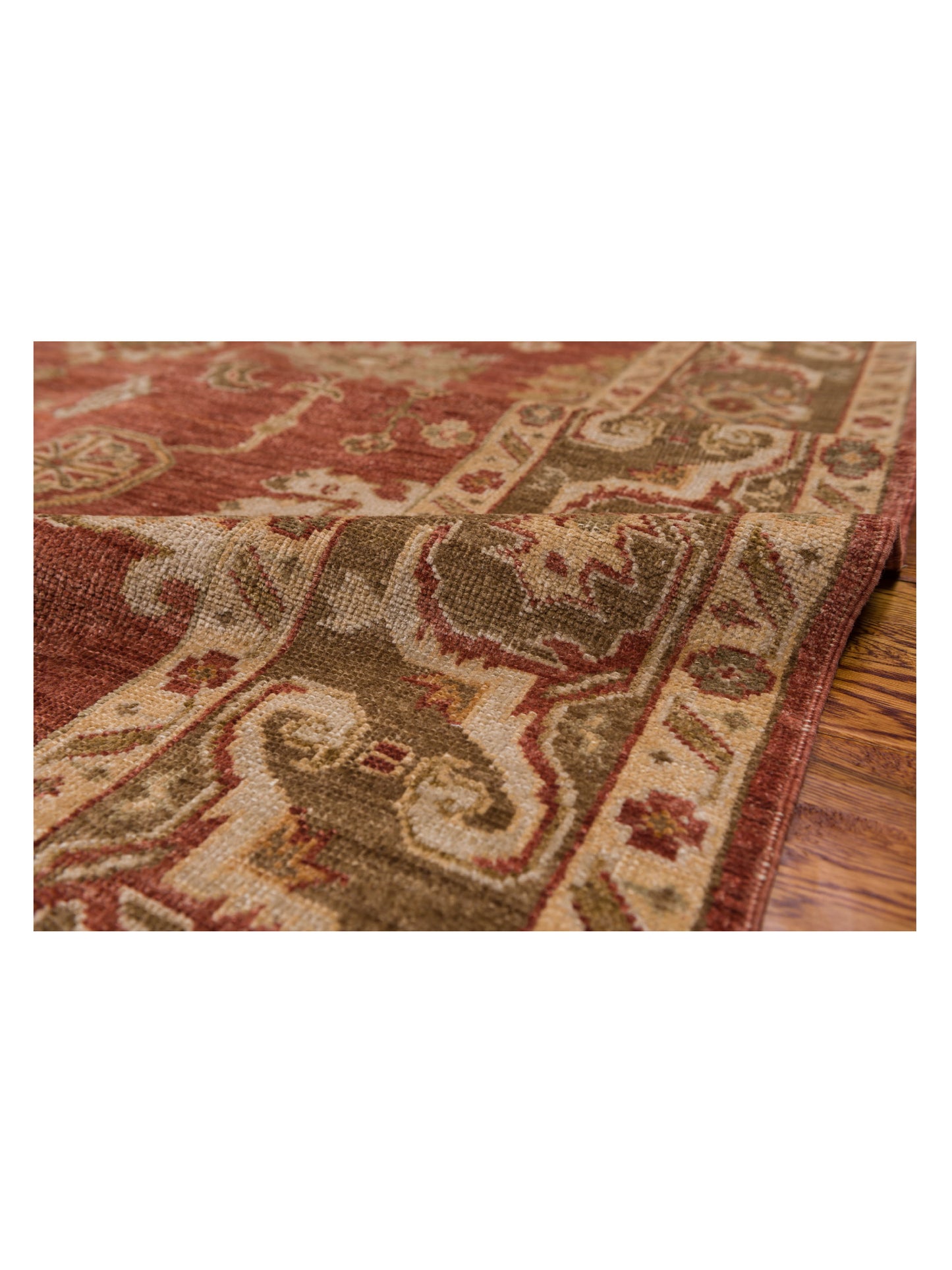 Angora Oushak 125539 Rust Brown 7.10x8.10 Hand Knotted Rug