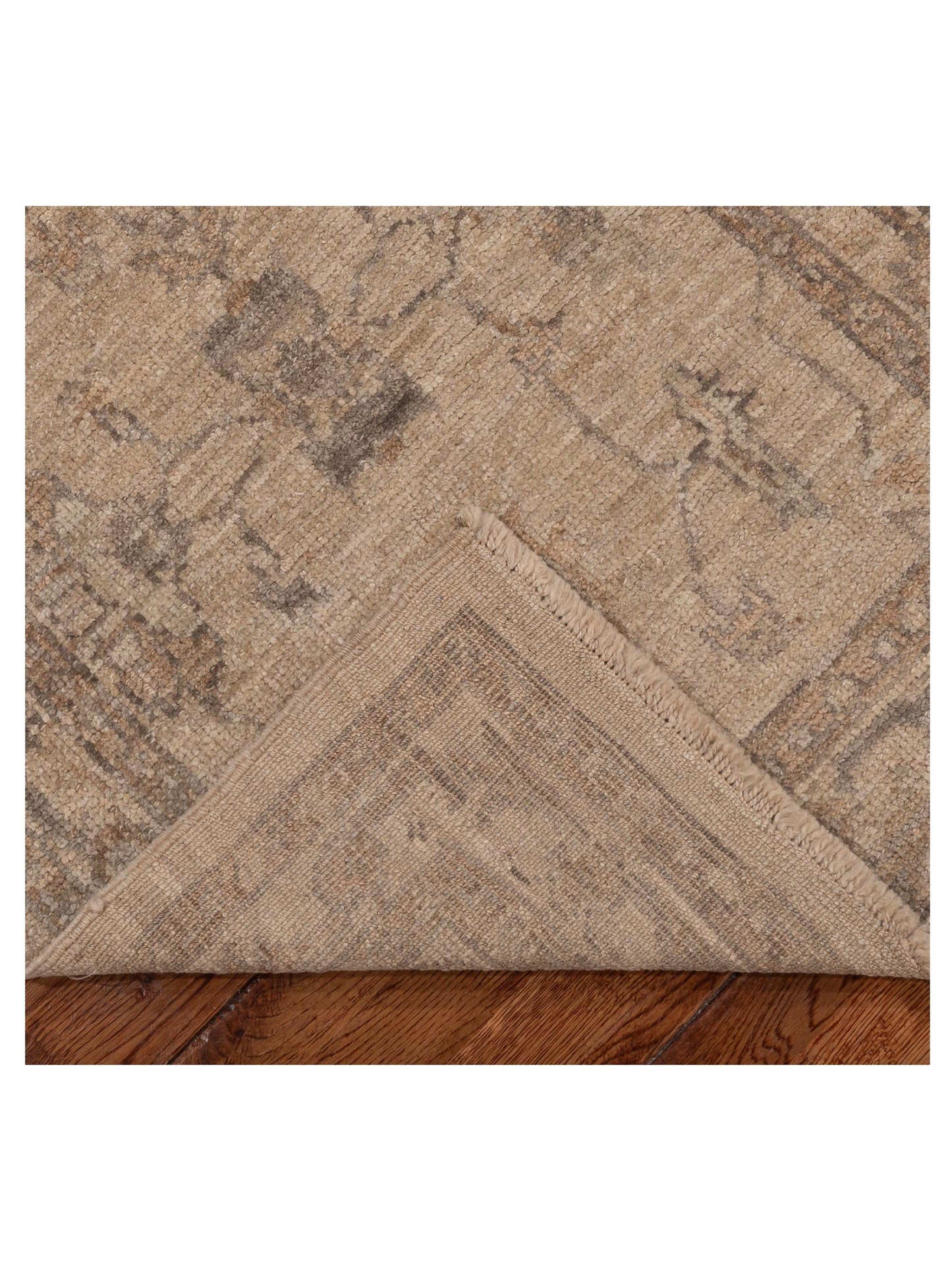 Angora Oushak 125687 Cream Cream 2.7x9.6 Hand Knotted Rug