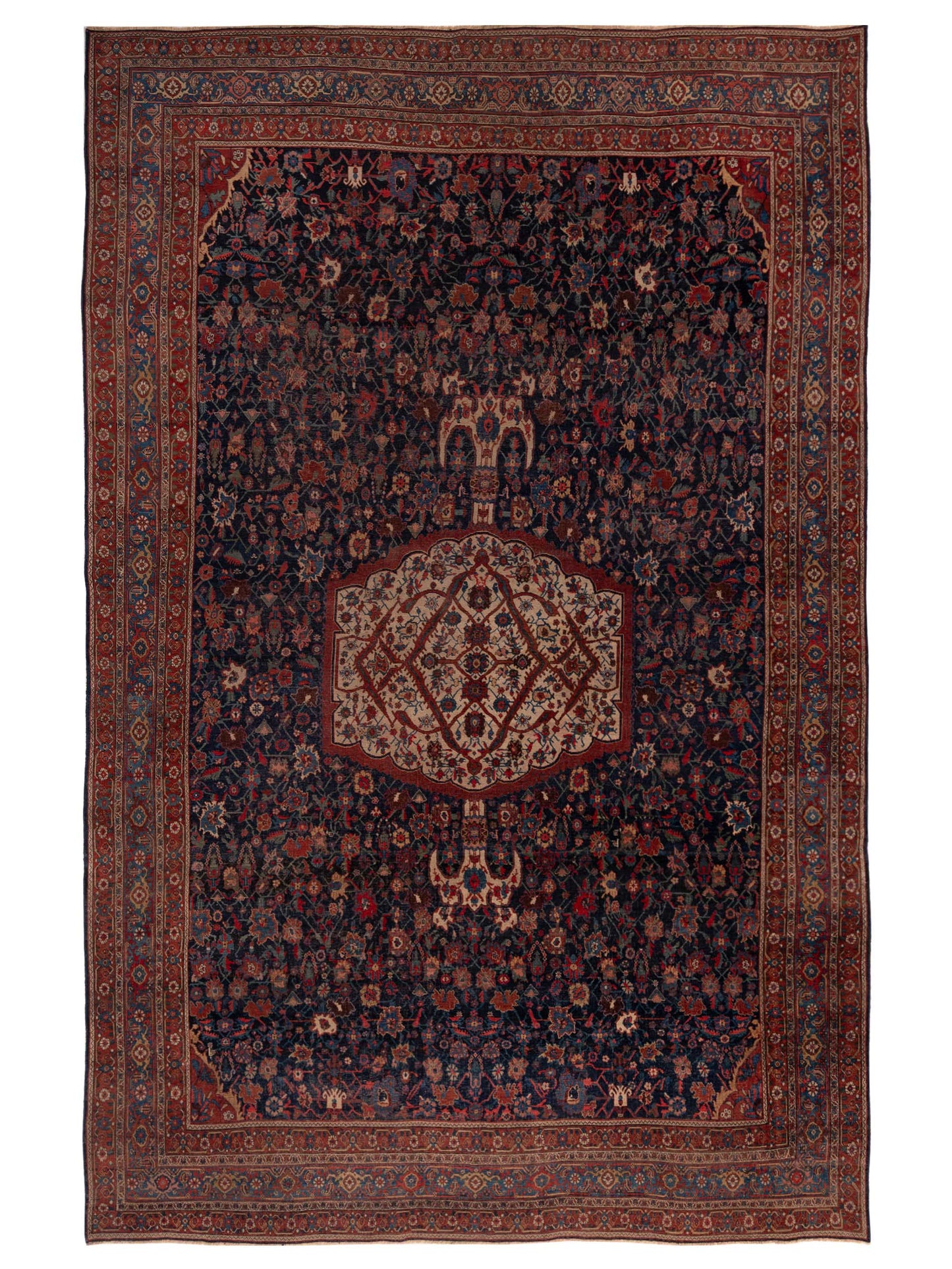 Pasha Persian Antique  Blue Red Traditional