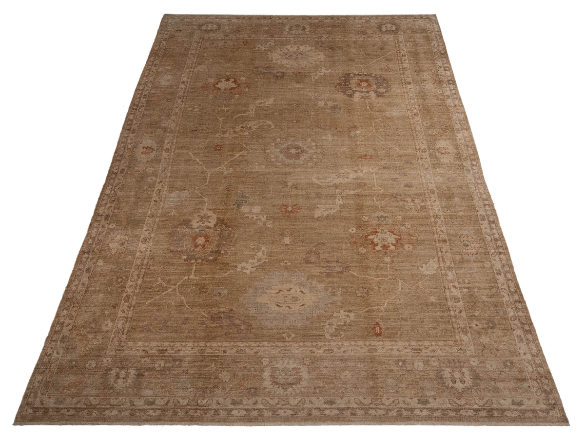 Angora Oushak 107624 Gold Gold 12.9x18.2 Hand Knotted Rug