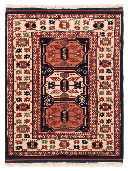 Pasha Turkish Shirwan  Navy Ivory Traditional
