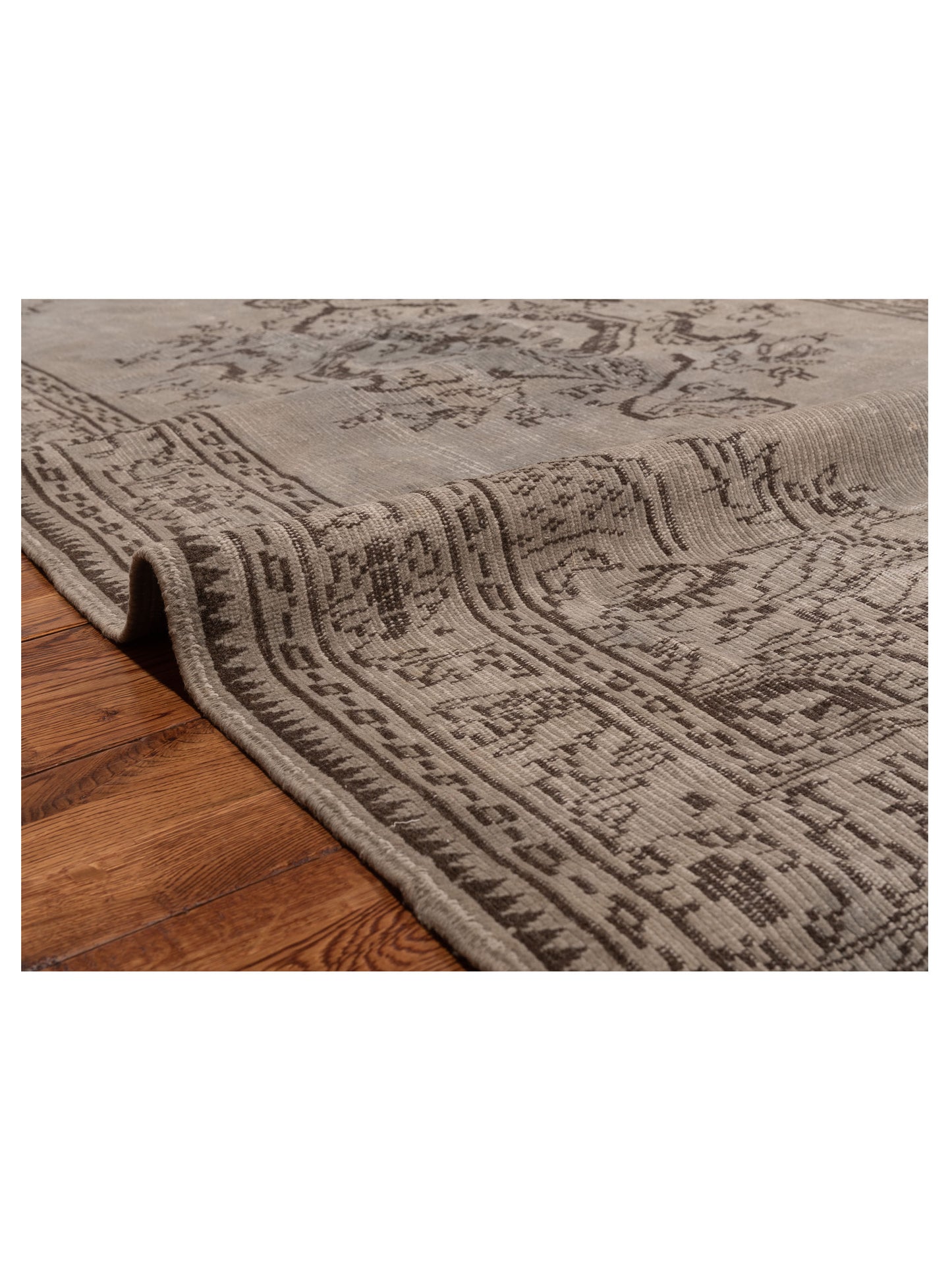 Vintage 111960 Silver 5.11x9.1 Hand Knotted Rug