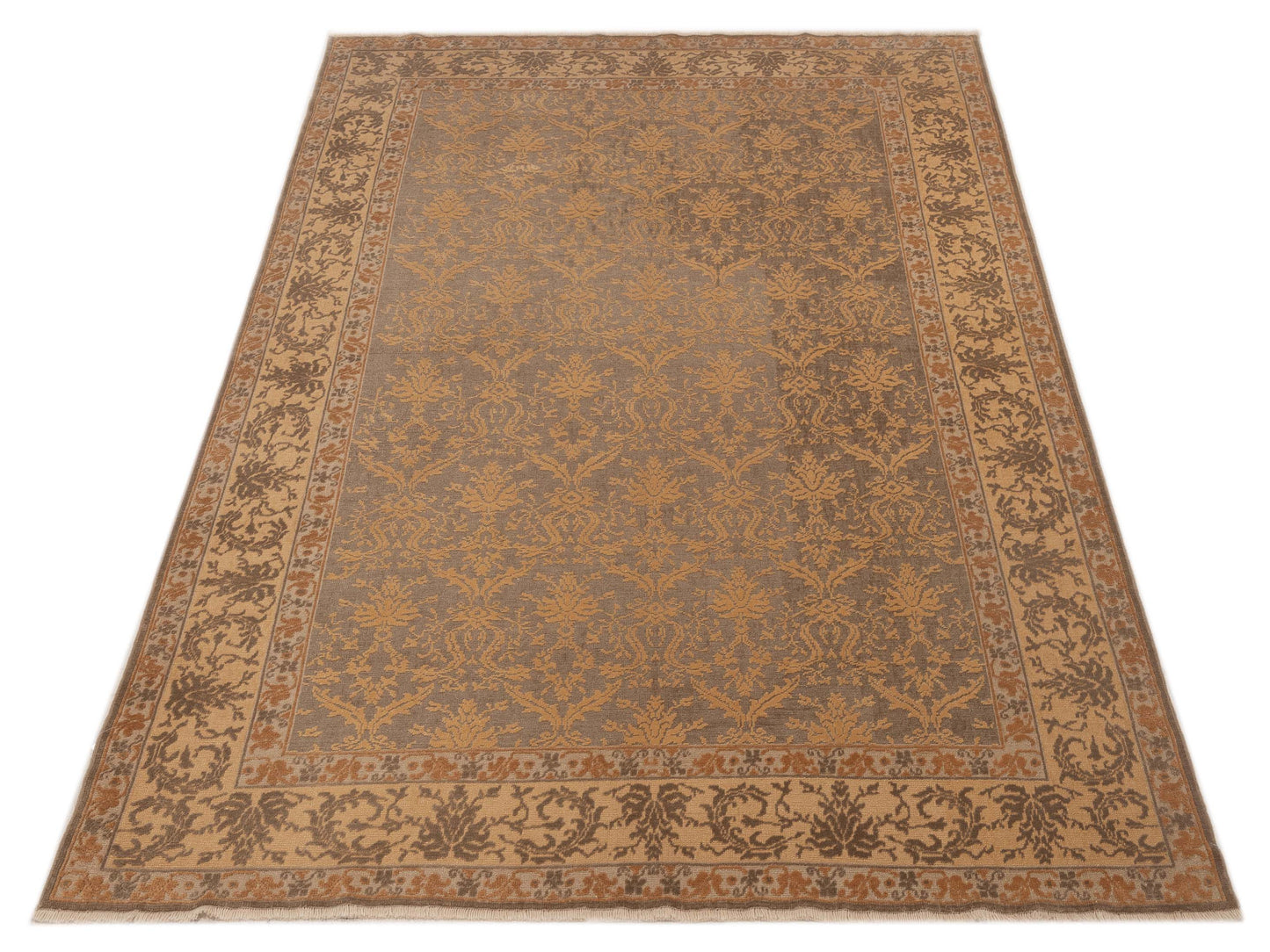Antique Loom 107946 Silver Cream 6.10x9.6 Hand Knotted Rug