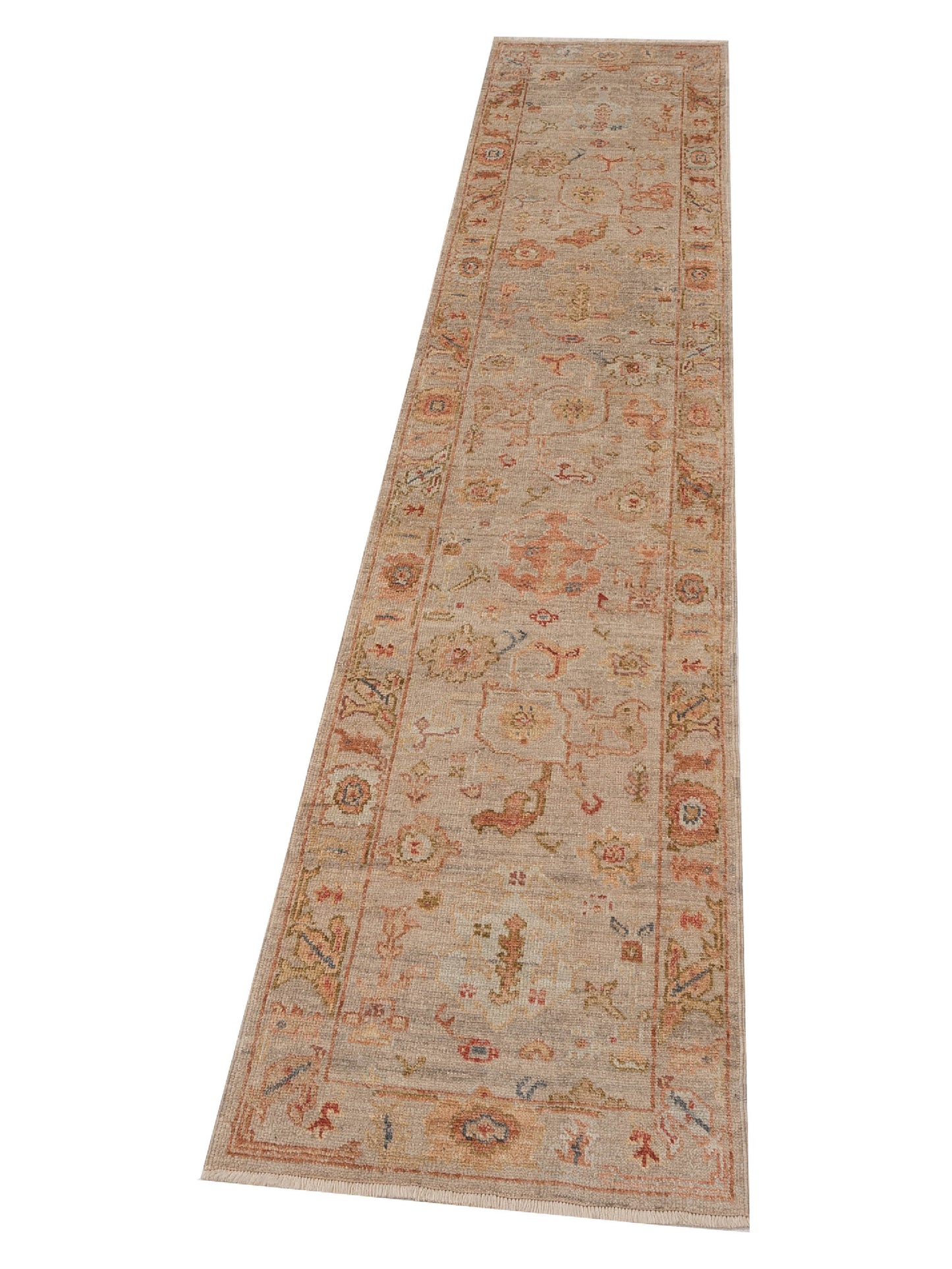 Angora Oushak 149313 Beige Beige 2.7x11.10 Hand Knotted Rug