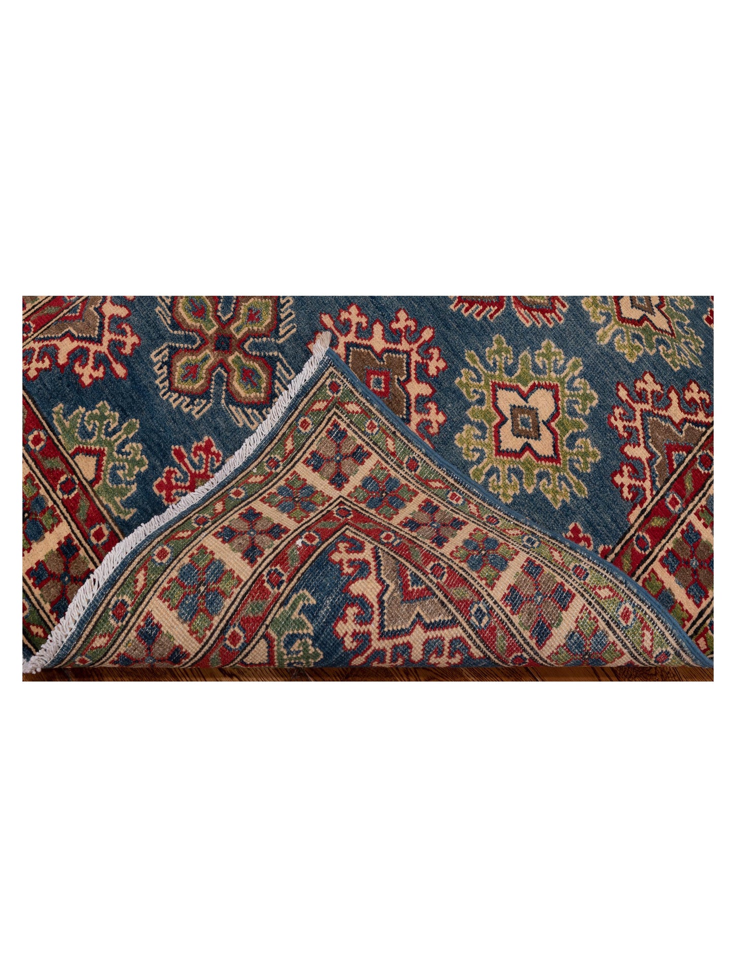 Kazak 148842 Blue Ivory 3.4x4.11 Hand Knotted Rug