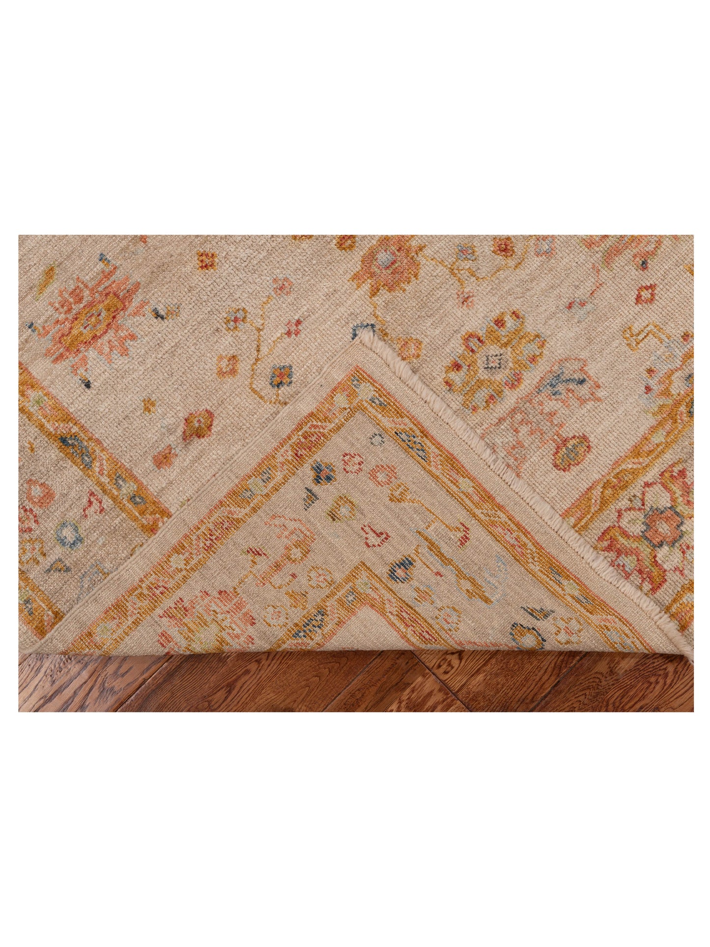 Angora Oushak 146551 Ivory Silver 5x6.7 Hand Knotted Rug