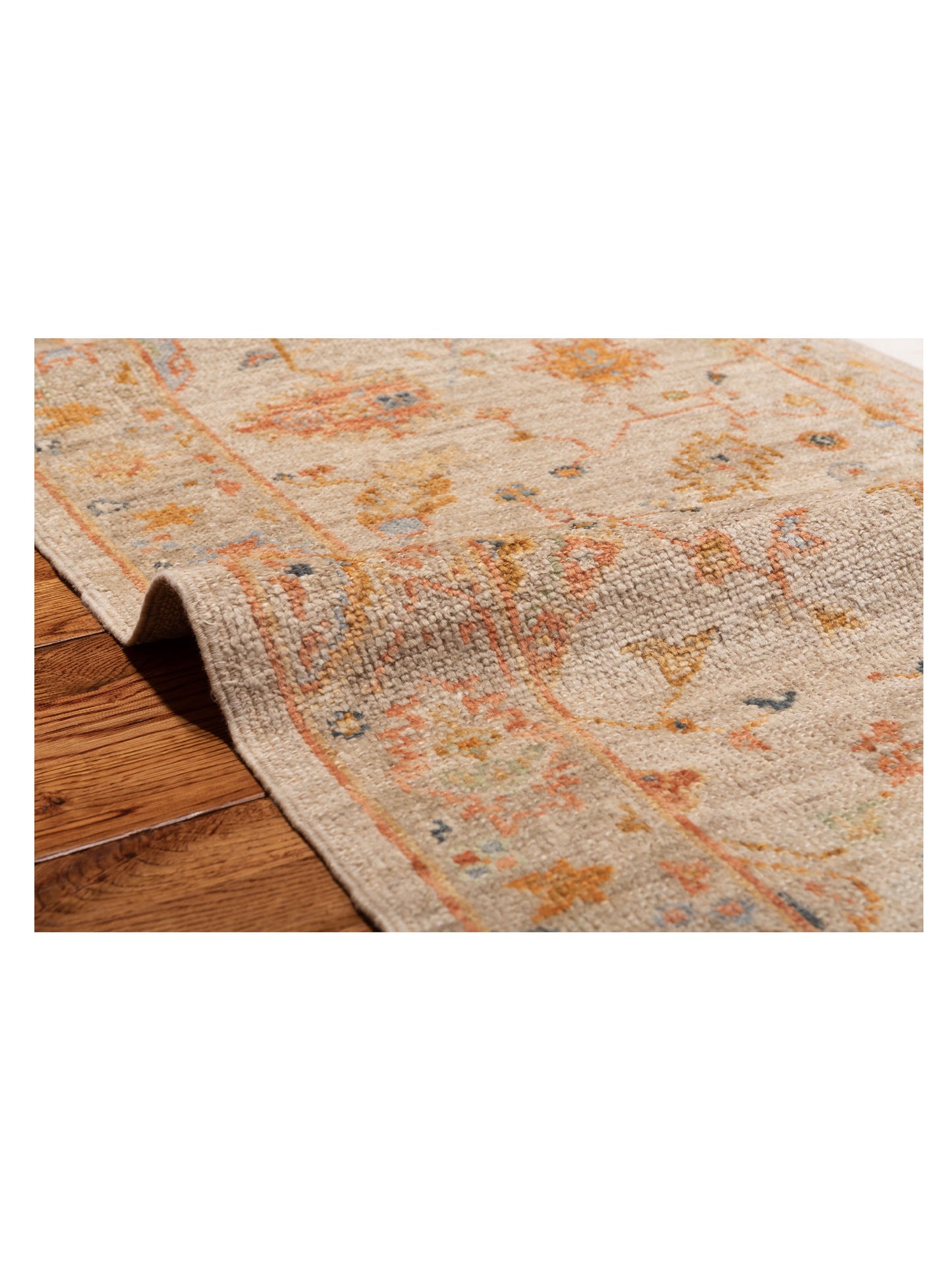 Angora Oushak 149360 Ivory Silver 2.7x13.7 Hand Knotted Rug
