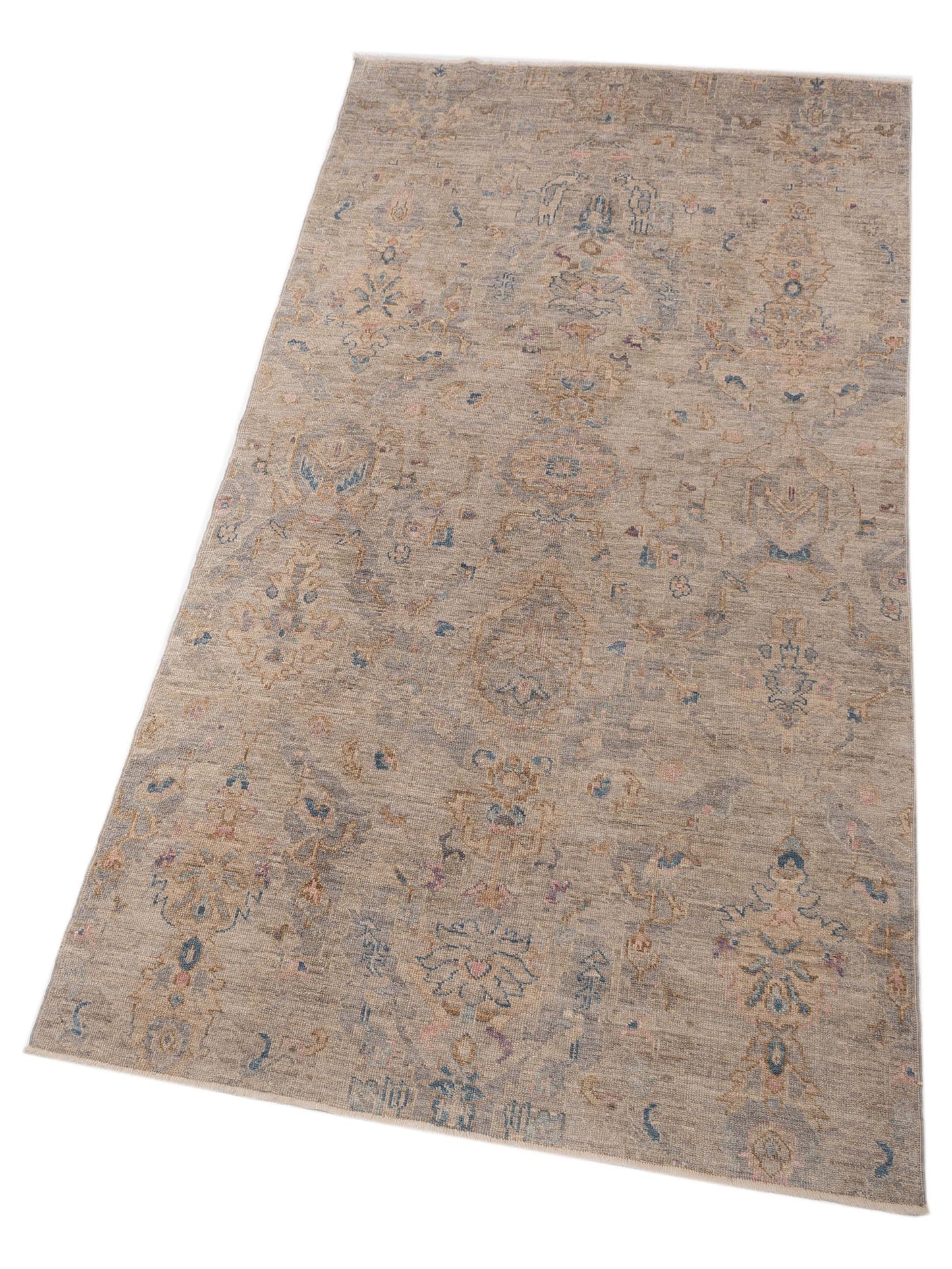 Angora Oushak 146536 Gray Gray 6.1x11.8 Hand Knotted Rug