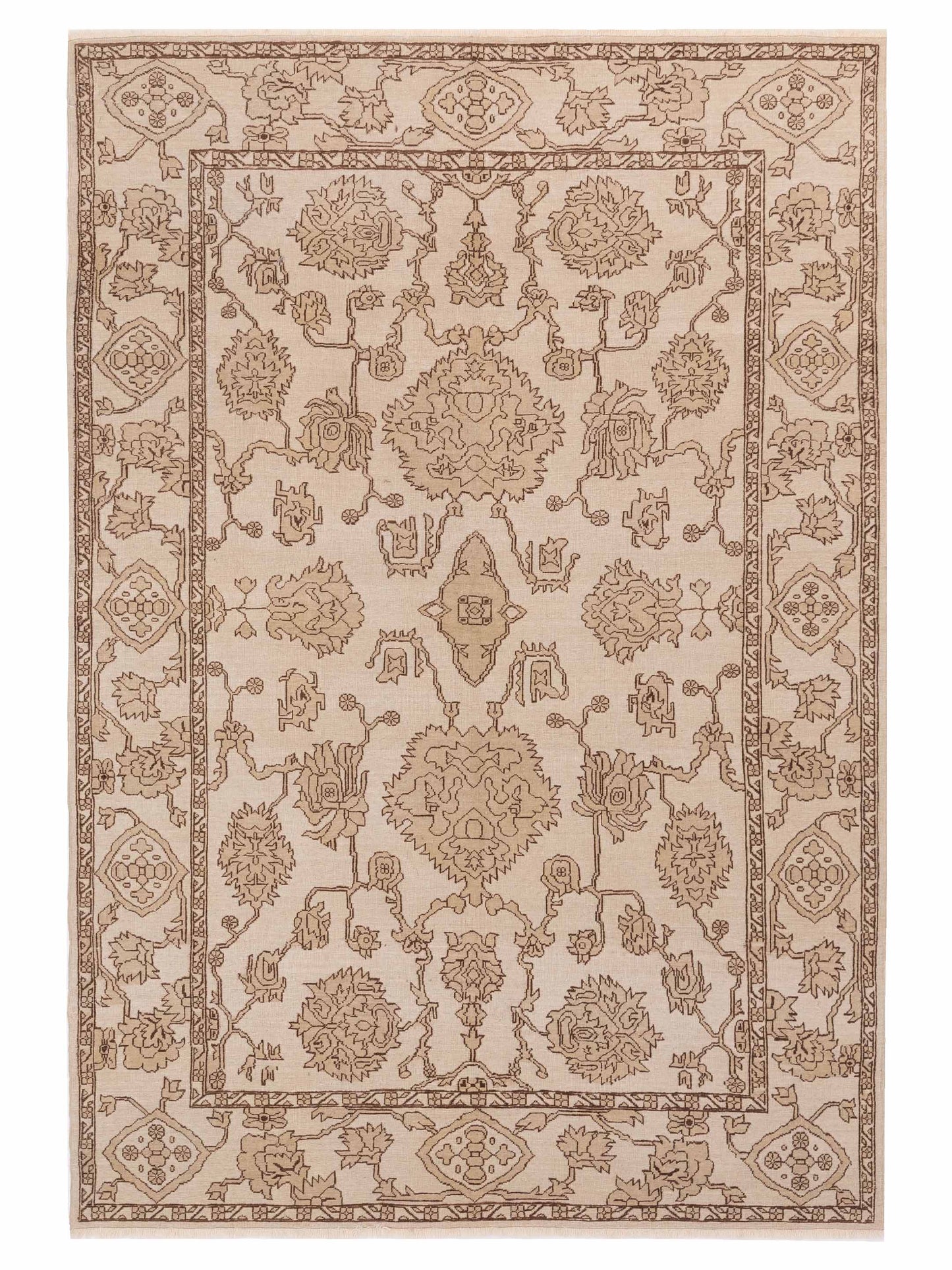 Pasha Defne  Ivory Dark Brown Transitional