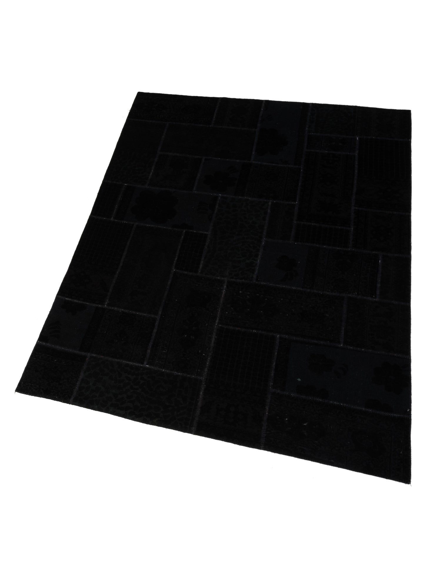 Turkish Vestige Patchwork 109471 Black 7.10x10.5 Hand Knotted Rug